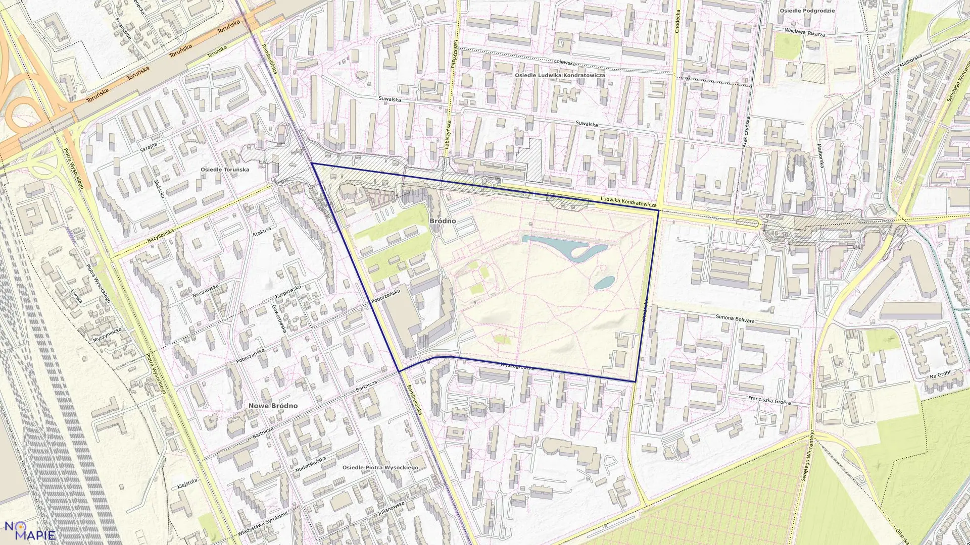 Mapa obrębu 4-08-13 w mieście Warszawa