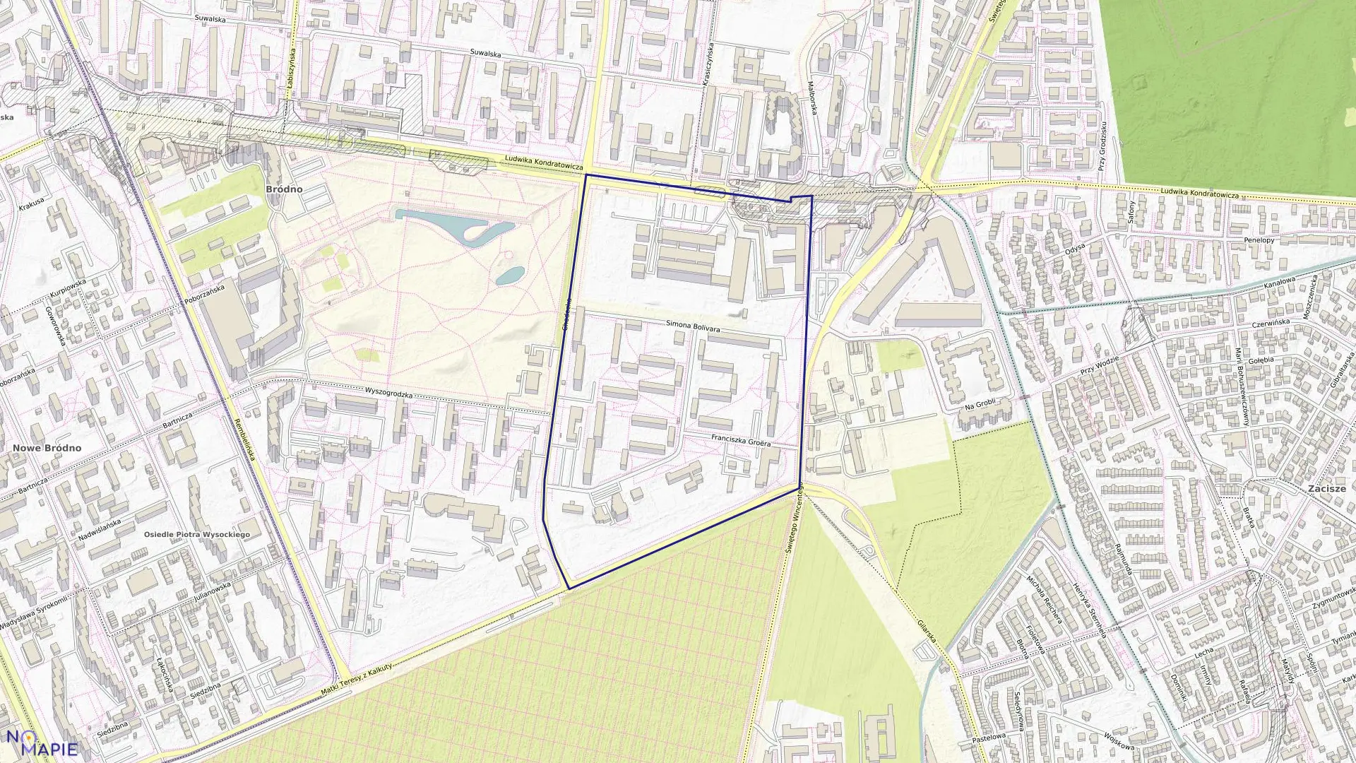 Mapa obrębu 4-08-15 w mieście Warszawa