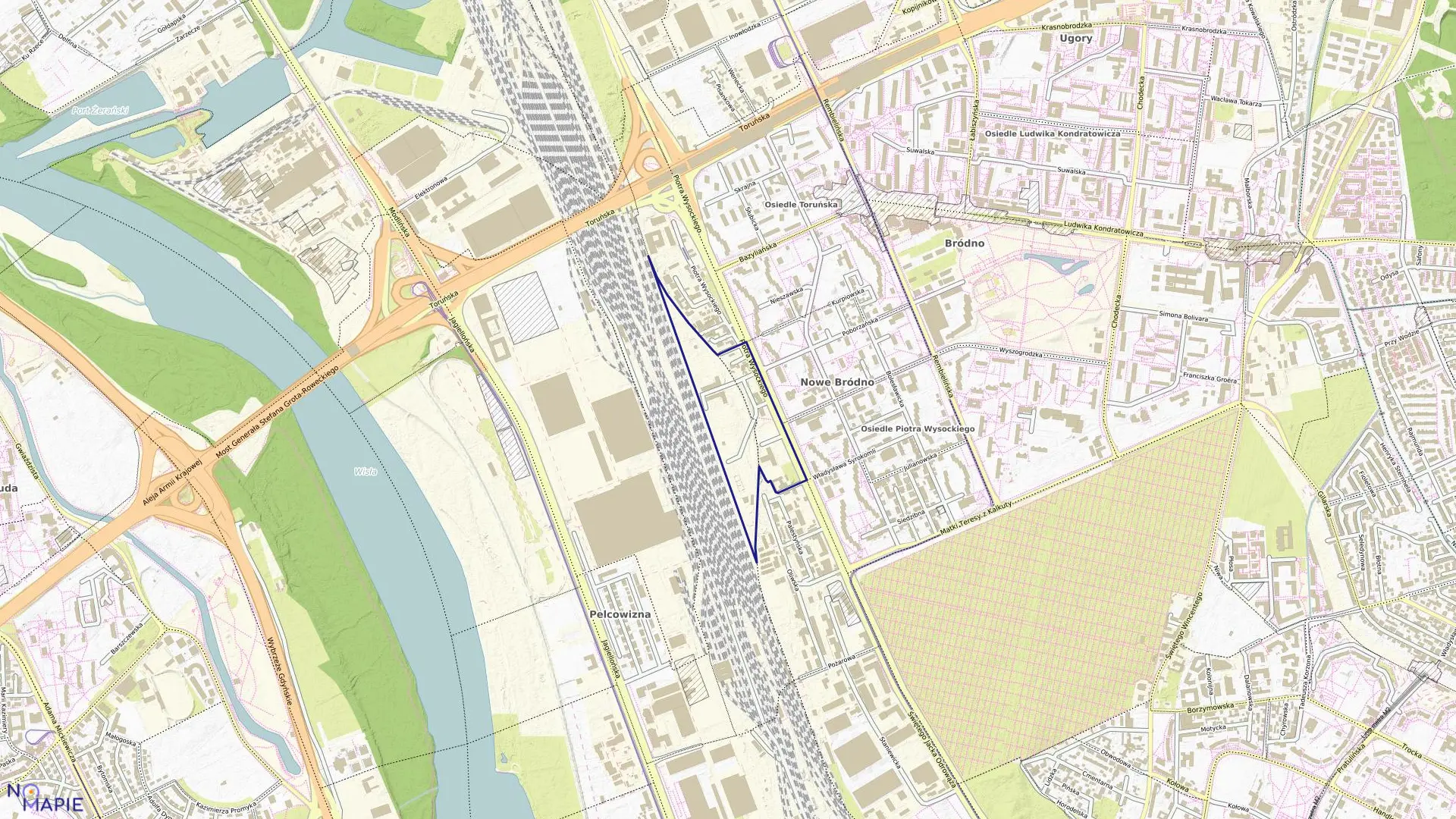 Mapa obrębu 4-08-17 w mieście Warszawa