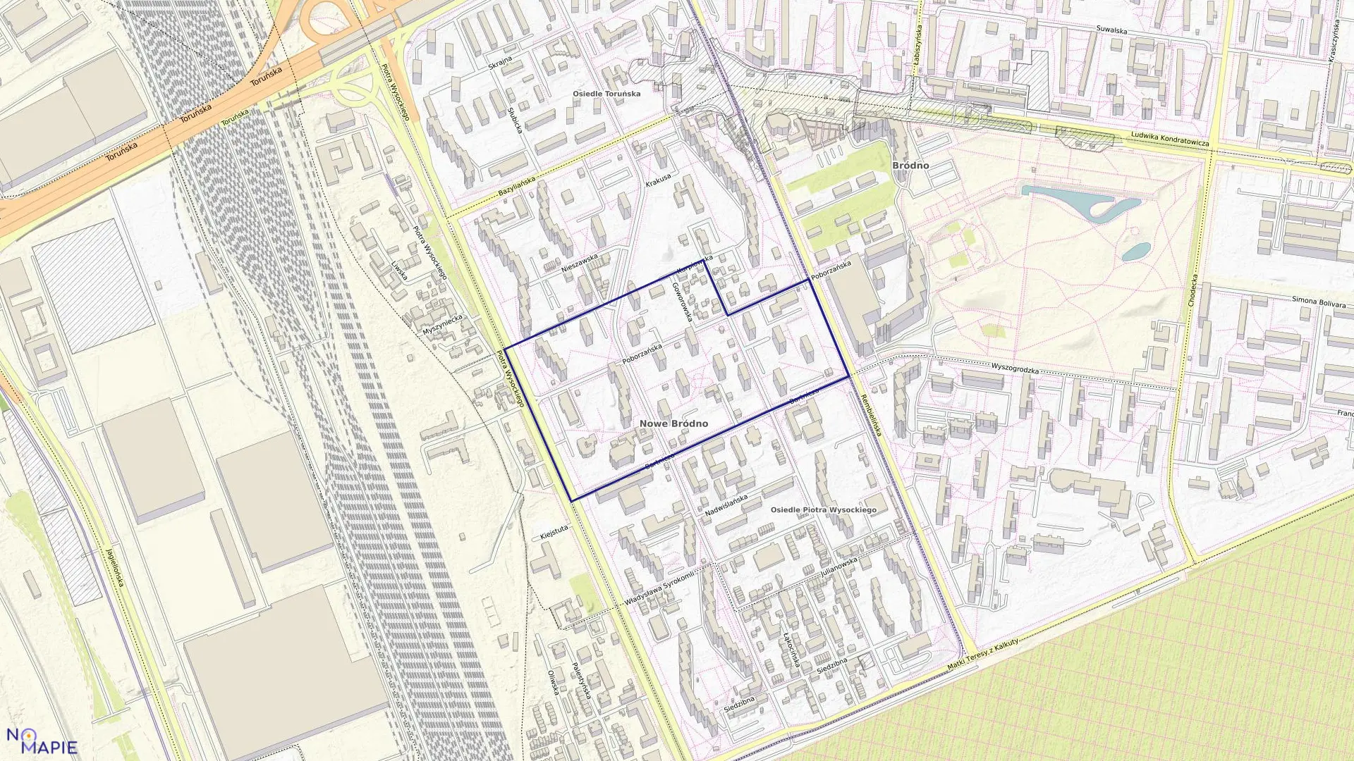 Mapa obrębu 4-08-18 w mieście Warszawa