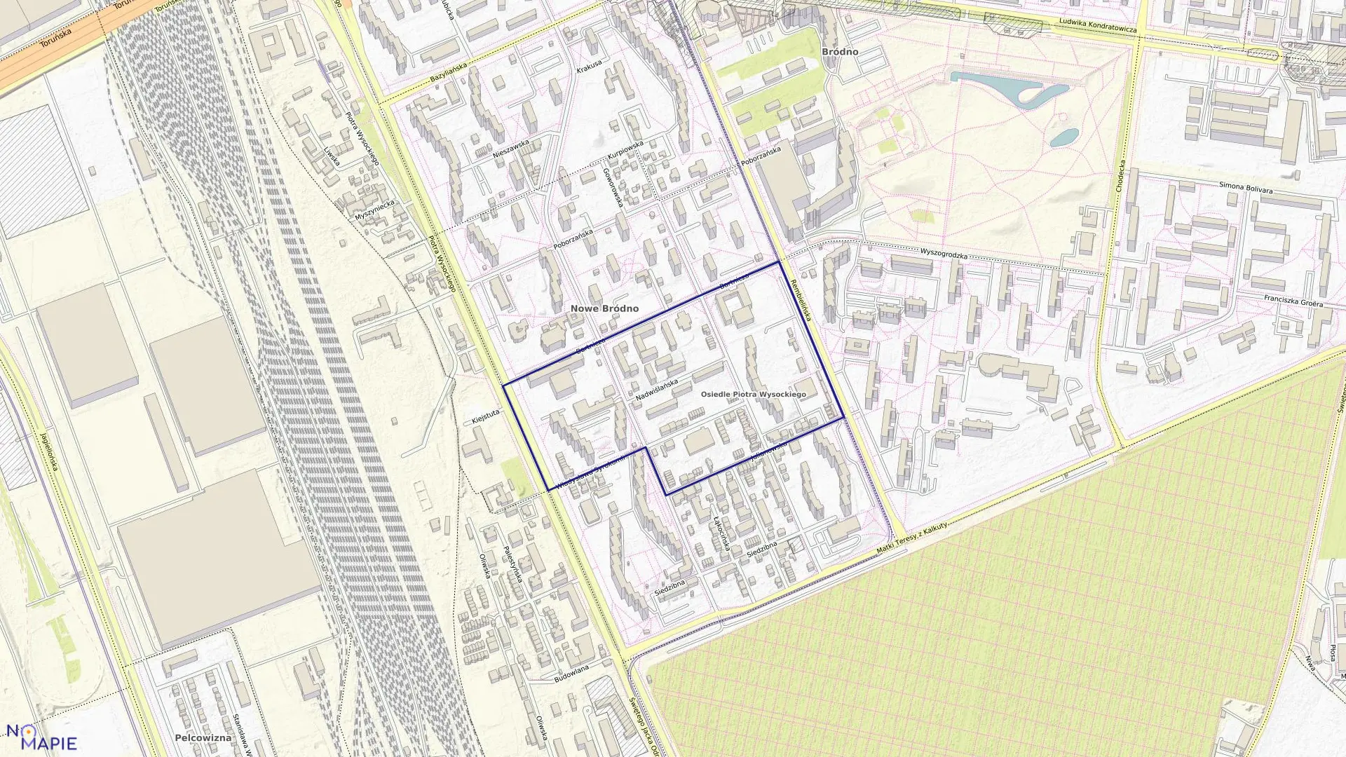 Mapa obrębu 4-08-19 w mieście Warszawa