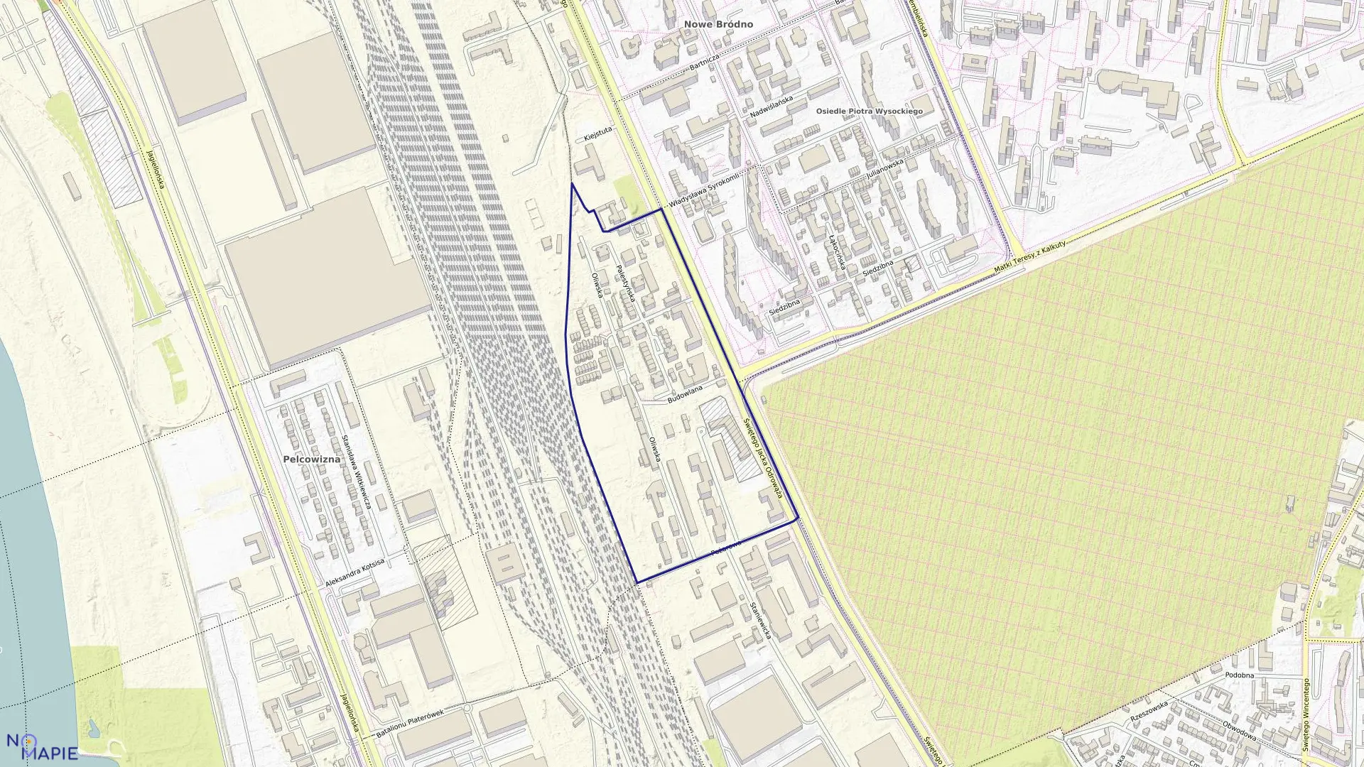 Mapa obrębu 4-08-21 w mieście Warszawa