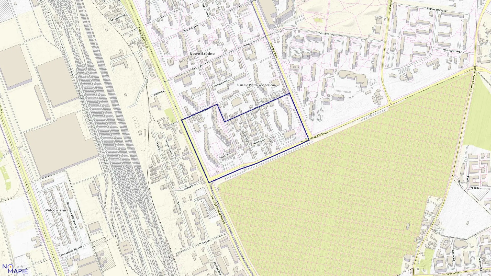 Mapa obrębu 4-08-22 w mieście Warszawa