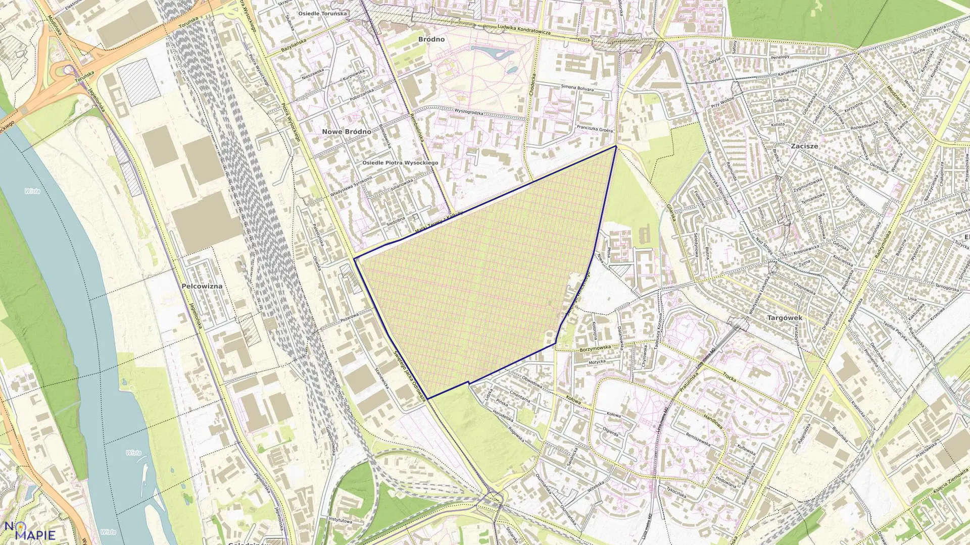 Mapa obrębu 4-08-23 w mieście Warszawa