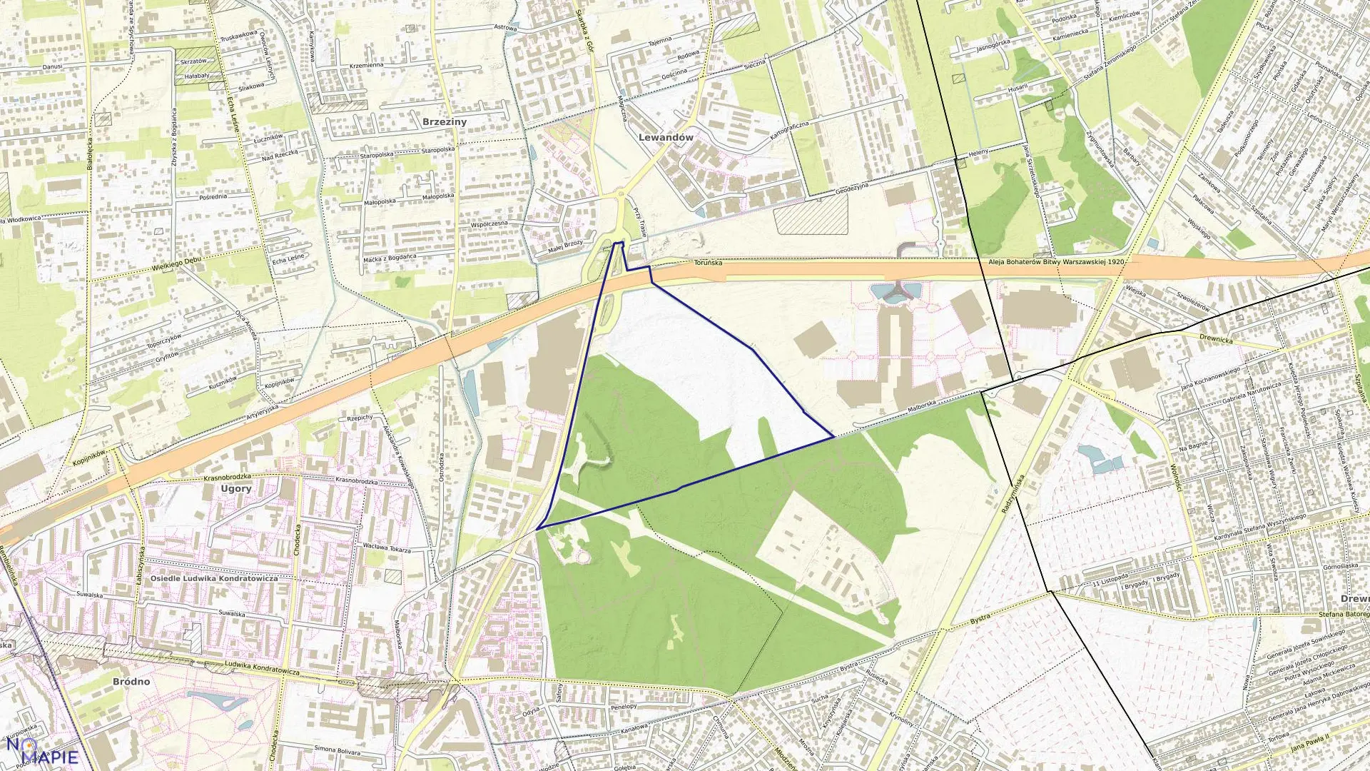 Mapa obrębu 4-09-01 w mieście Warszawa