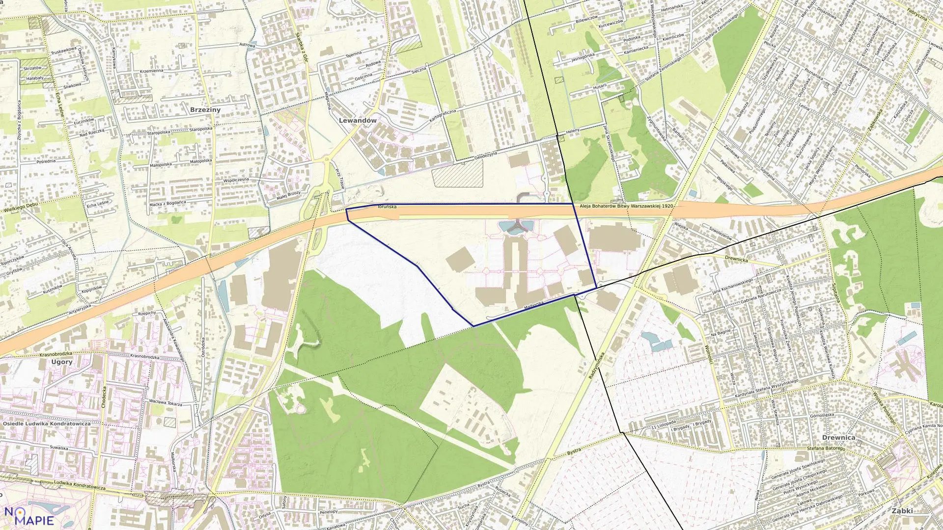 Mapa obrębu 4-09-02 w mieście Warszawa