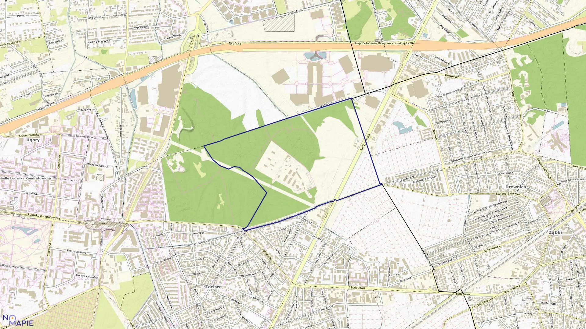 Mapa obrębu 4-09-04 w mieście Warszawa