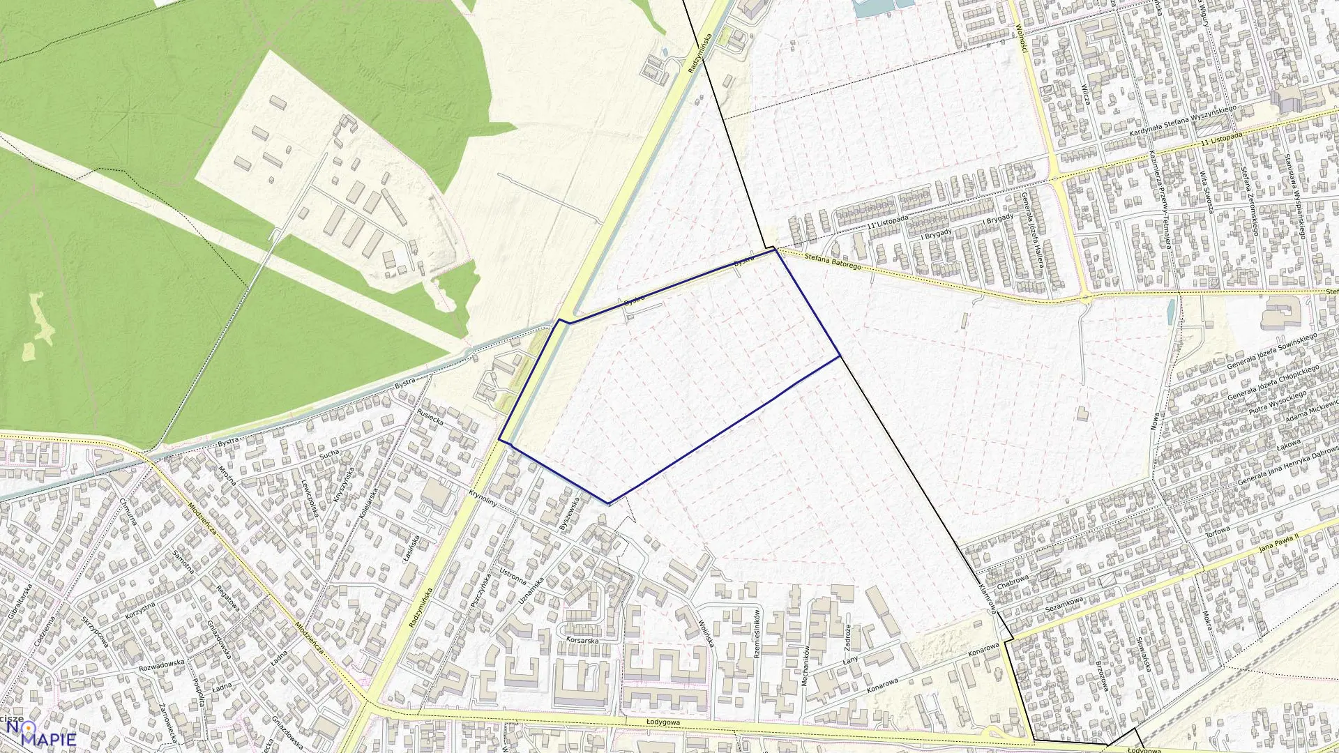 Mapa obrębu 4-09-05 w mieście Warszawa