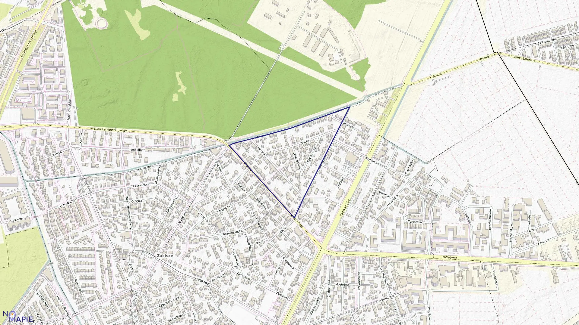 Mapa obrębu 4-09-07 w mieście Warszawa