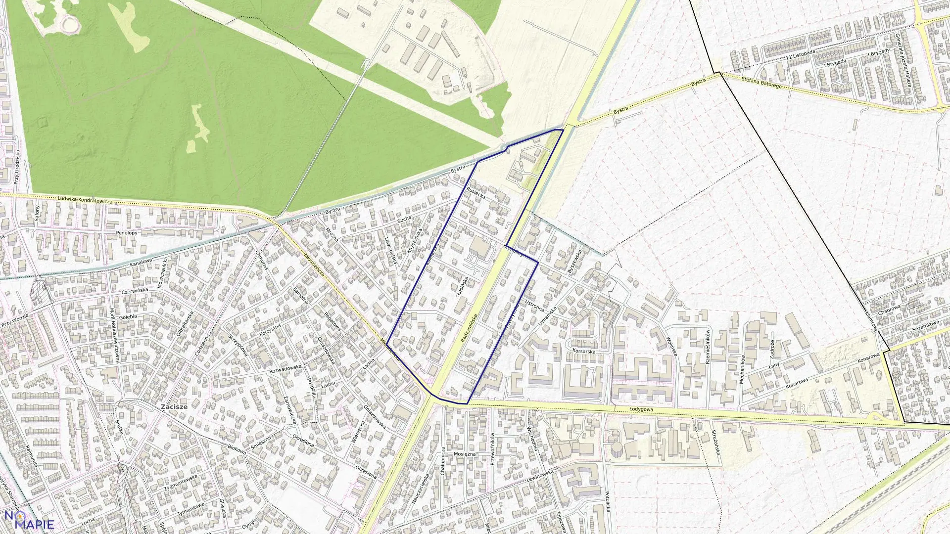 Mapa obrębu 4-09-08 w mieście Warszawa