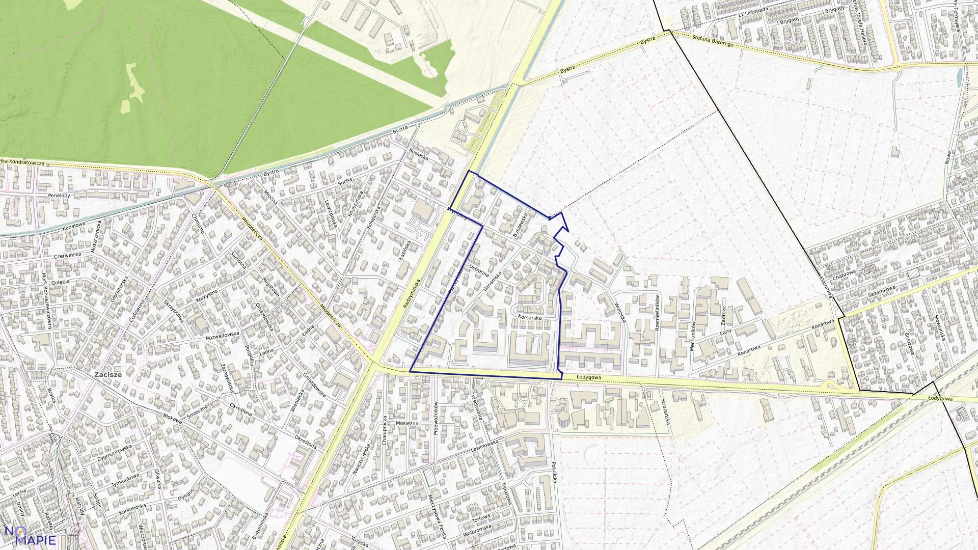 Mapa obrębu 4-09-09 w mieście Warszawa