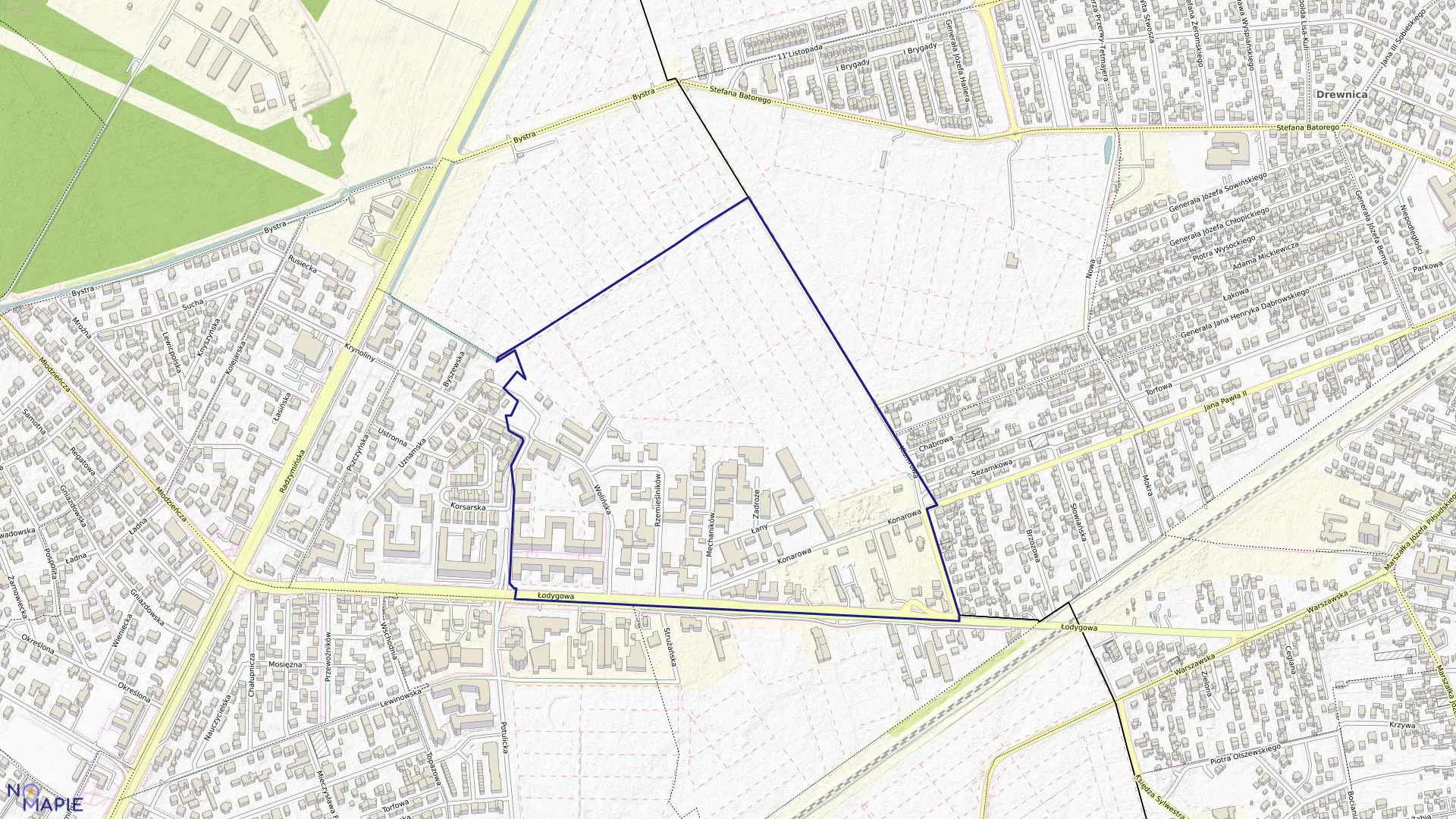 Mapa obrębu 4-09-10 w mieście Warszawa