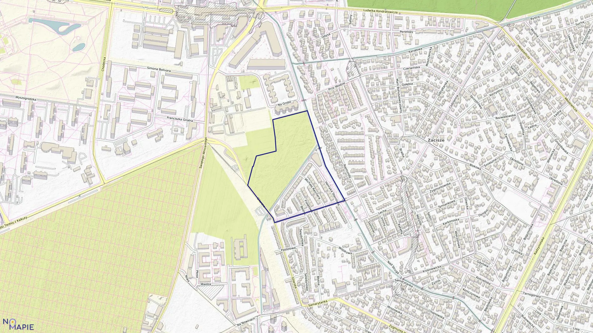 Mapa obrębu 4-09-11 w mieście Warszawa