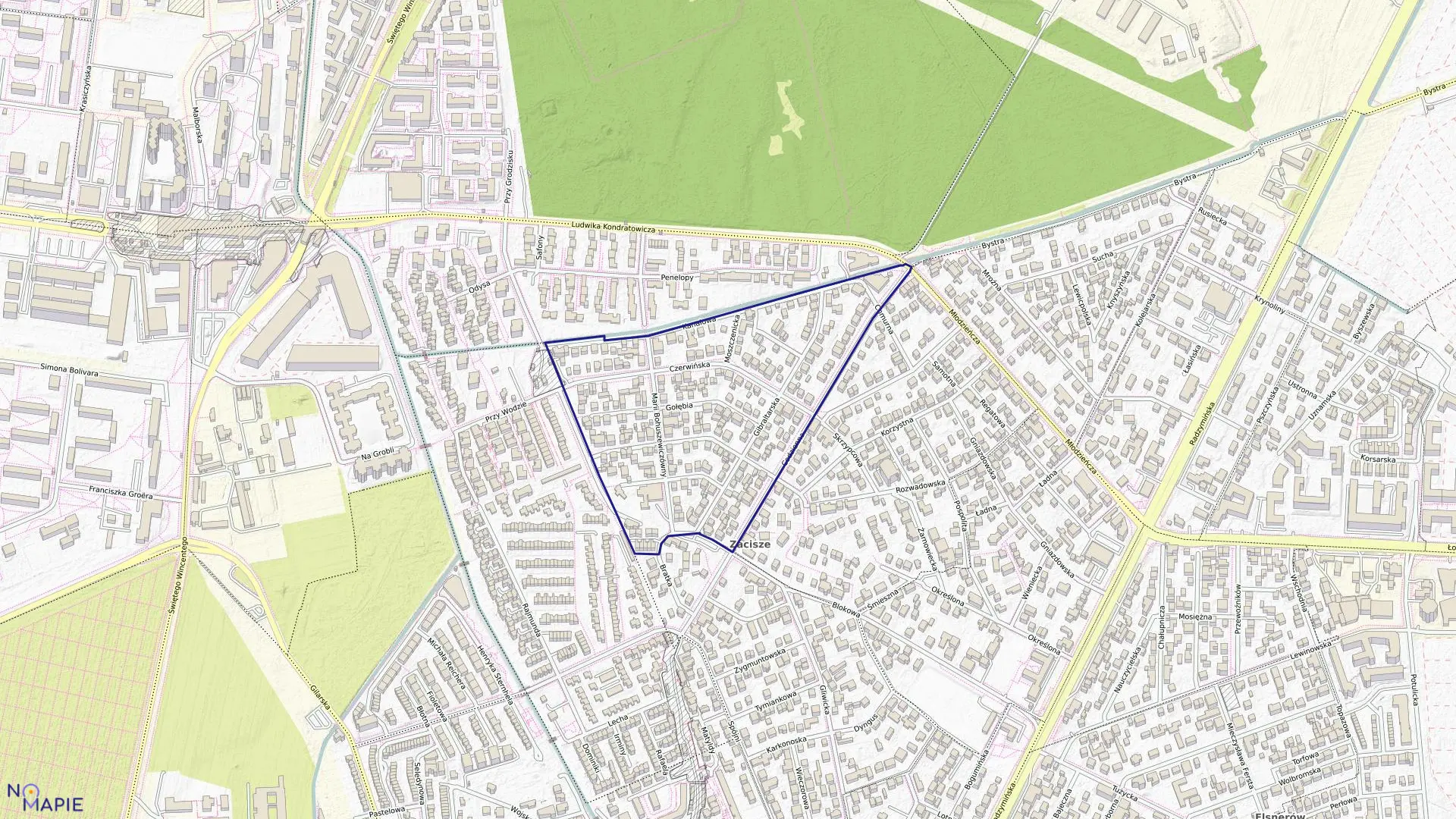 Mapa obrębu 4-09-13 w mieście Warszawa