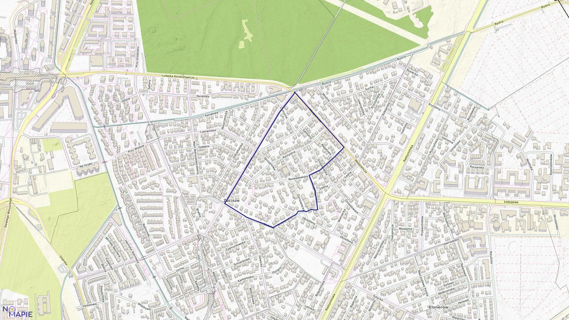 Mapa obrębu 4-09-14 w mieście Warszawa