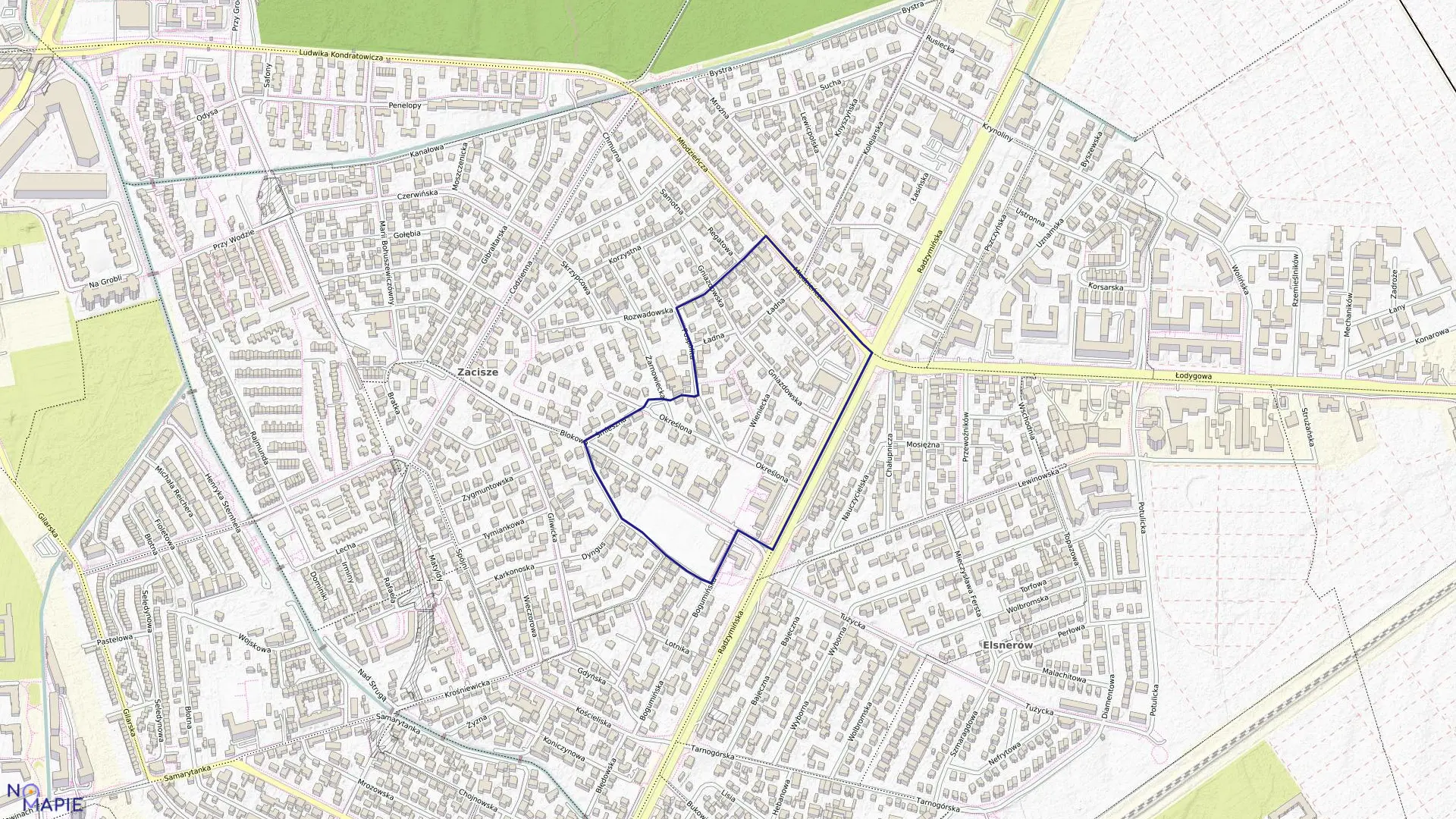 Mapa obrębu 4-09-15 w mieście Warszawa