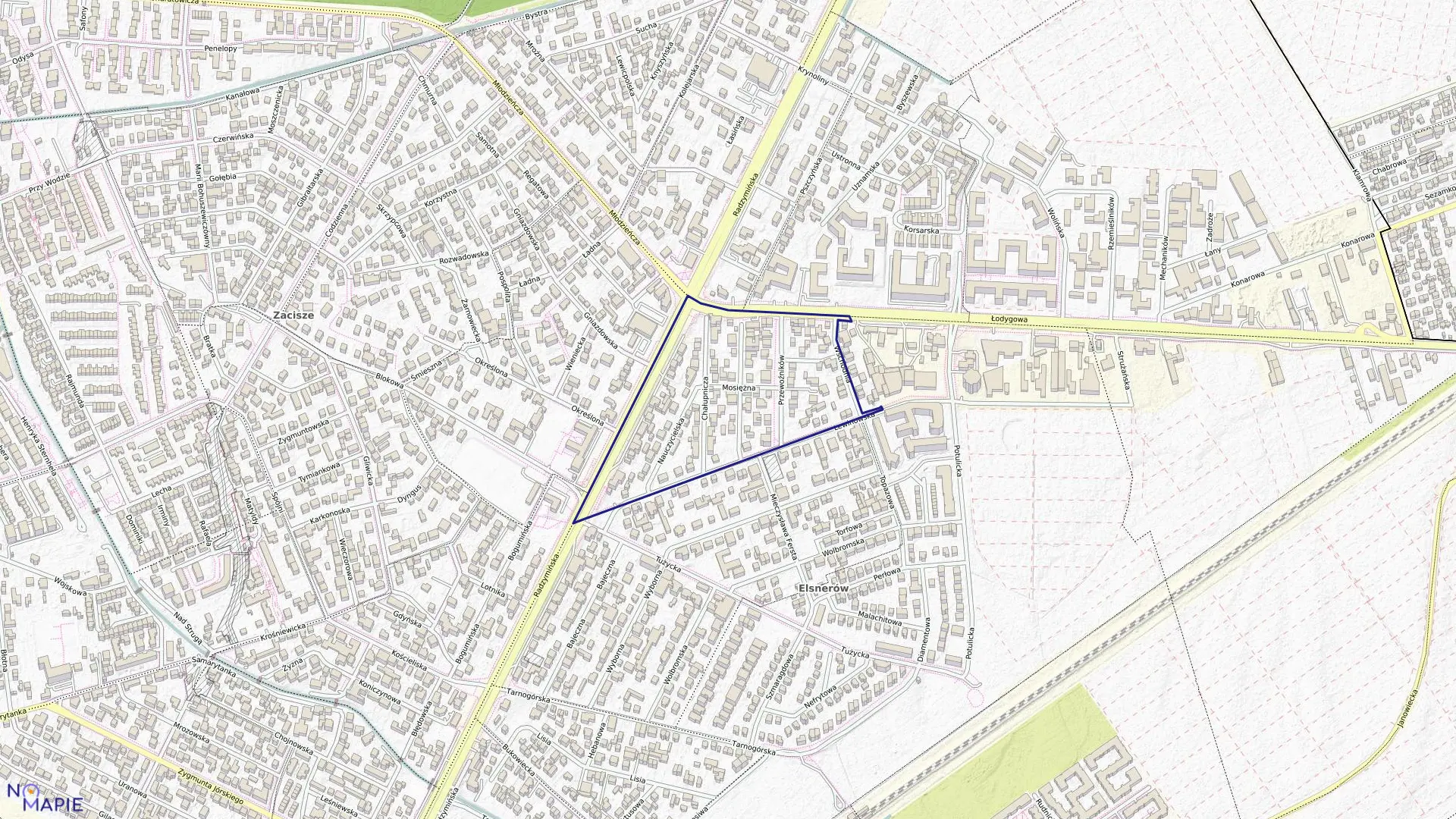 Mapa obrębu 4-09-16 w mieście Warszawa