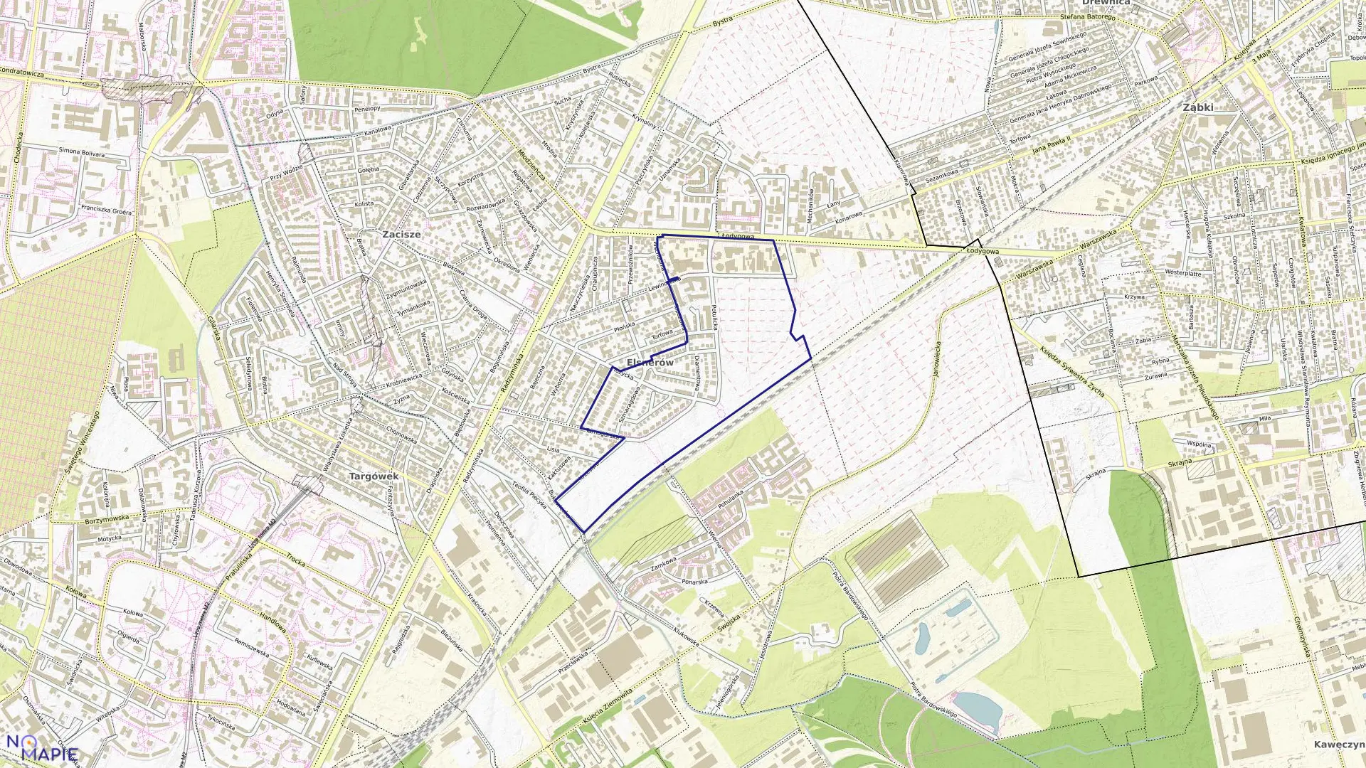 Mapa obrębu 4-09-17 w mieście Warszawa