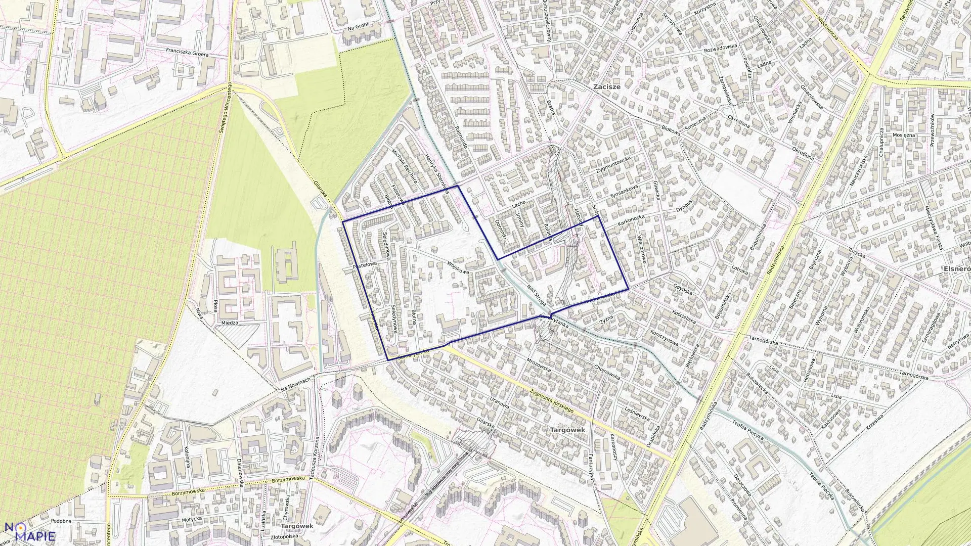 Mapa obrębu 4-09-19 w mieście Warszawa