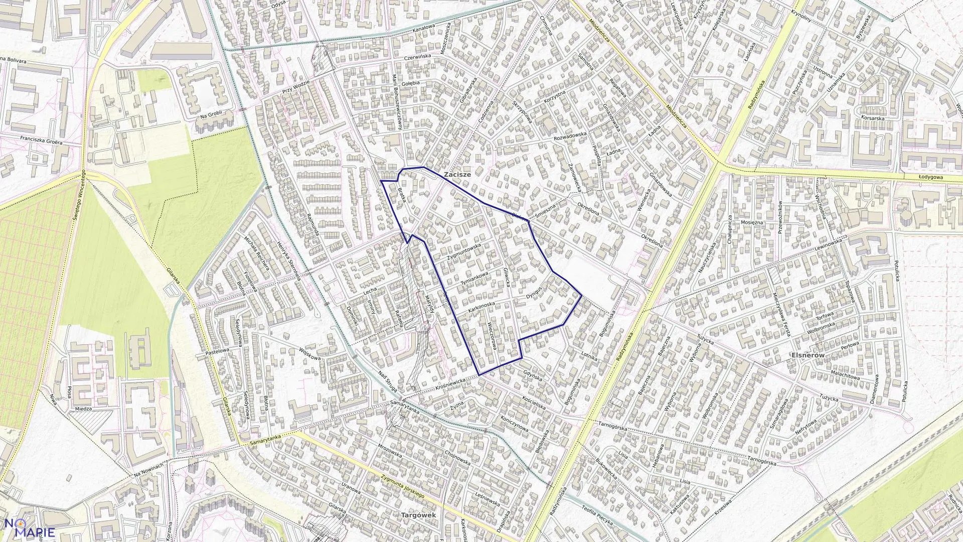 Mapa obrębu 4-09-20 w mieście Warszawa