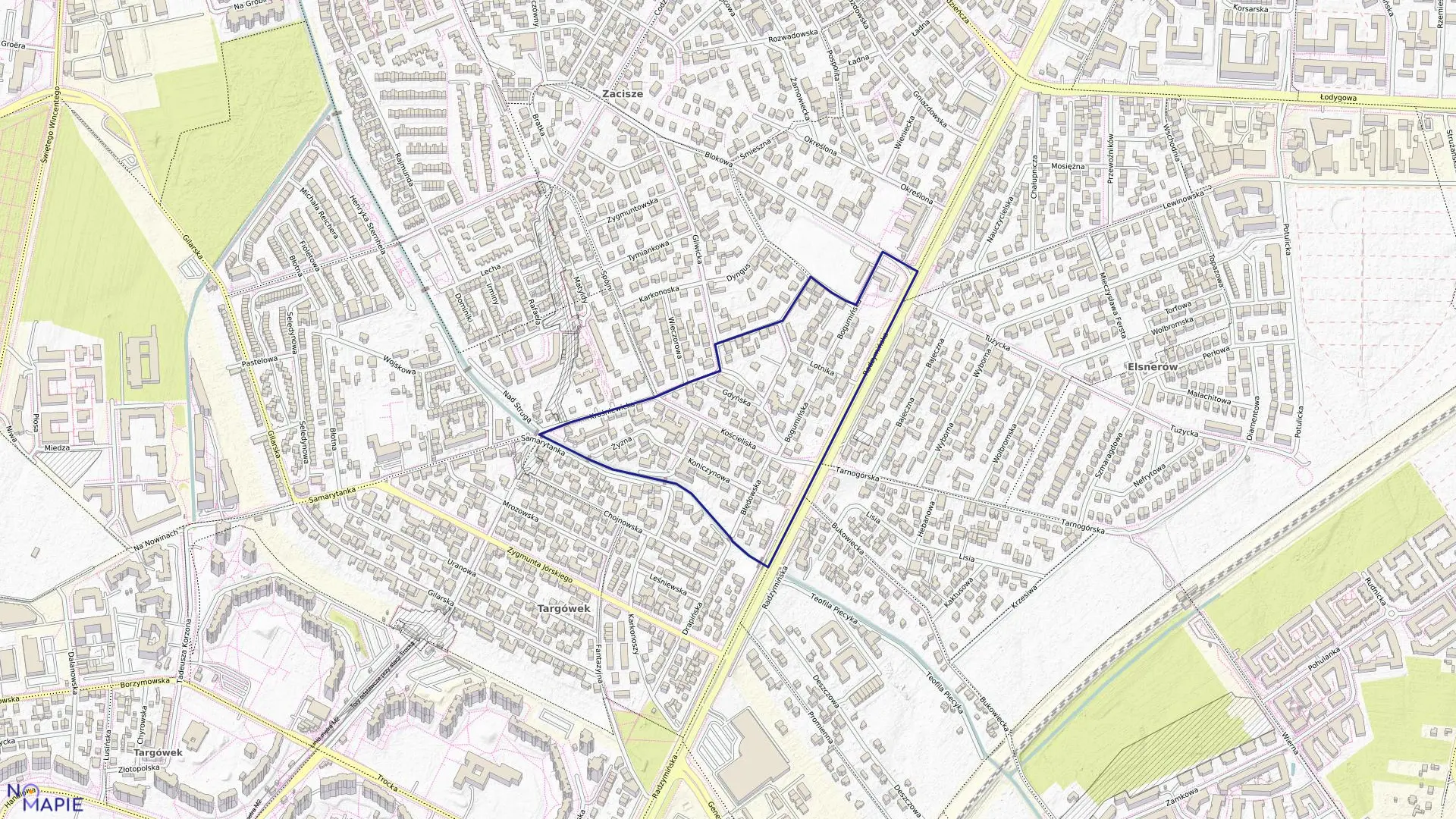 Mapa obrębu 4-09-21 w mieście Warszawa