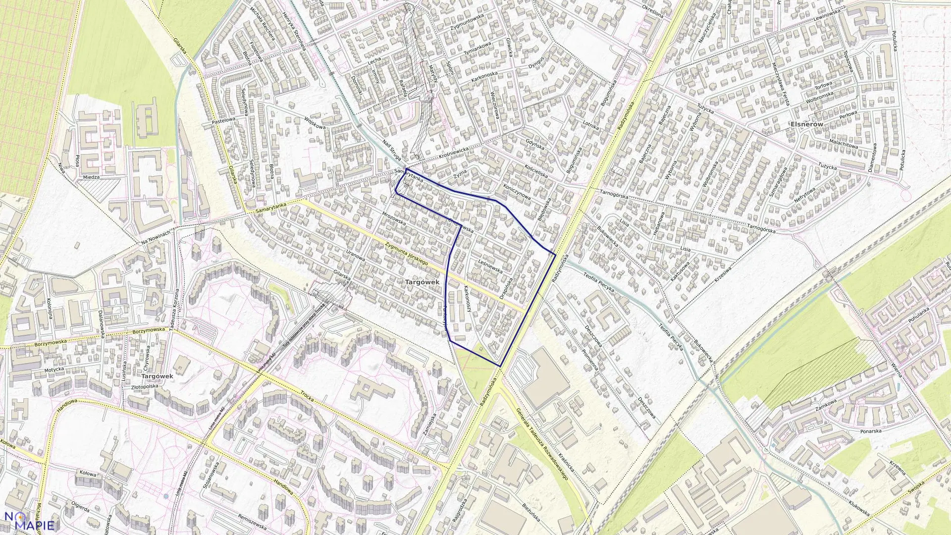 Mapa obrębu 4-09-24 w mieście Warszawa