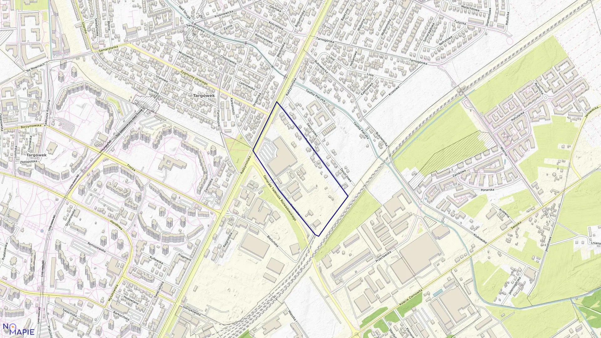 Mapa obrębu 4-09-27 w mieście Warszawa