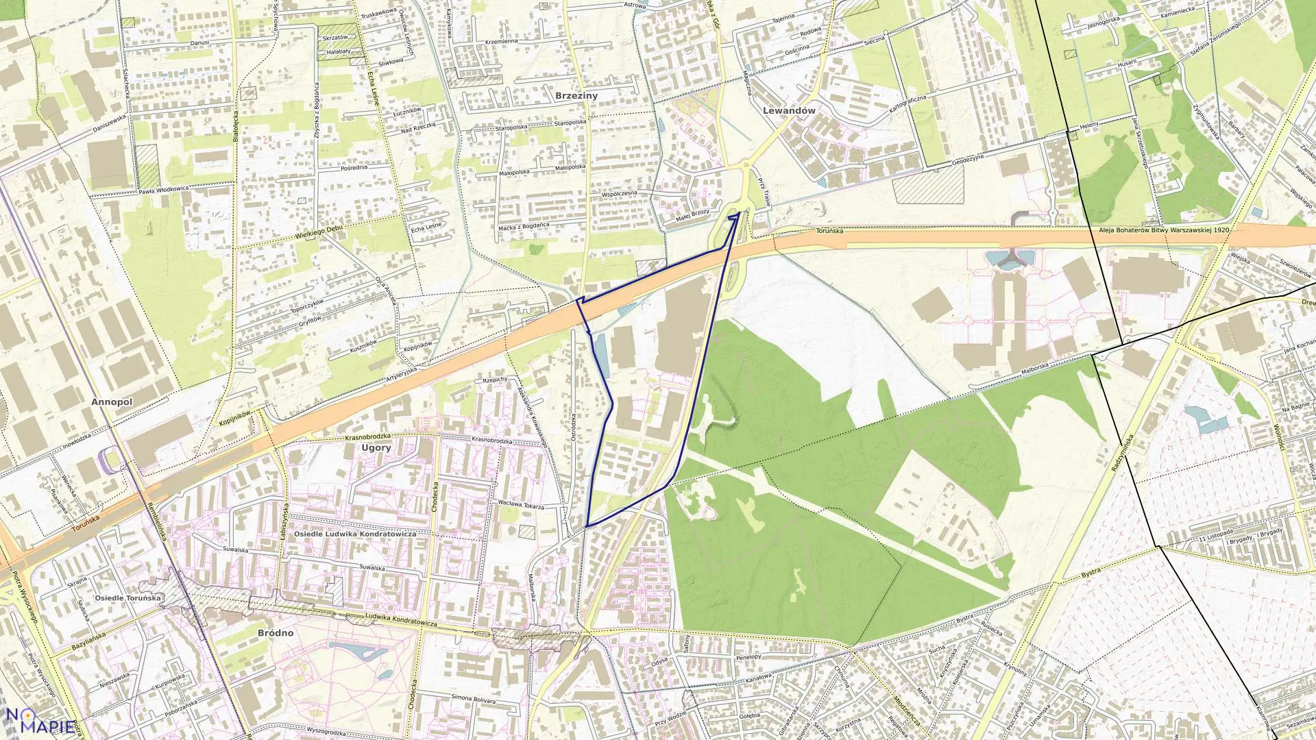 Mapa obrębu 4-09-28 w mieście Warszawa