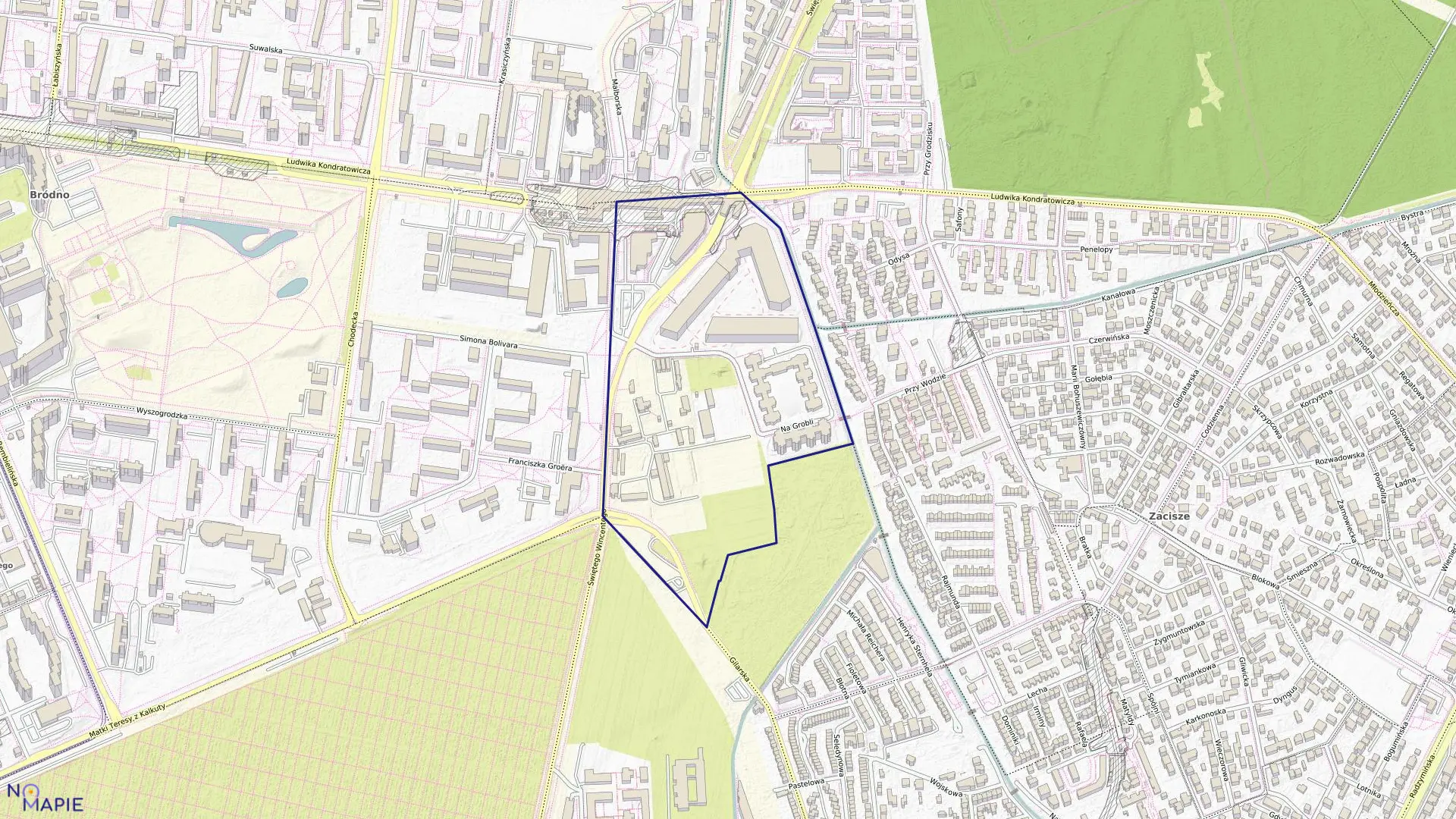 Mapa obrębu 4-09-29 w mieście Warszawa