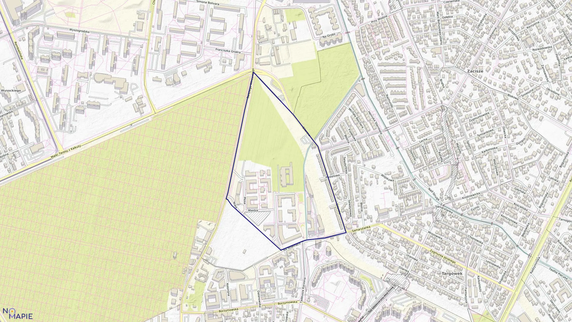 Mapa obrębu 4-09-30 w mieście Warszawa