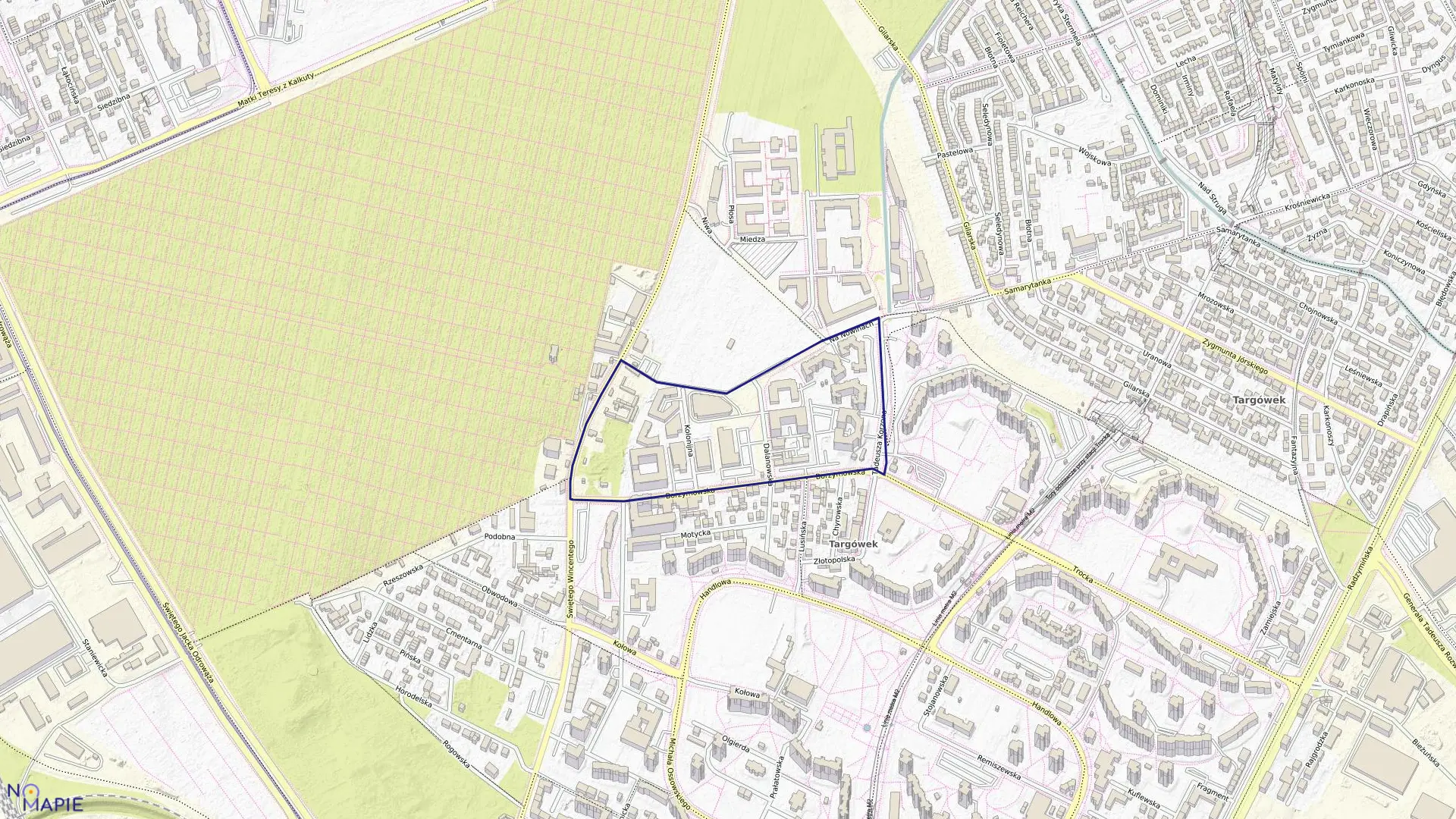 Mapa obrębu 4-10-02 w mieście Warszawa