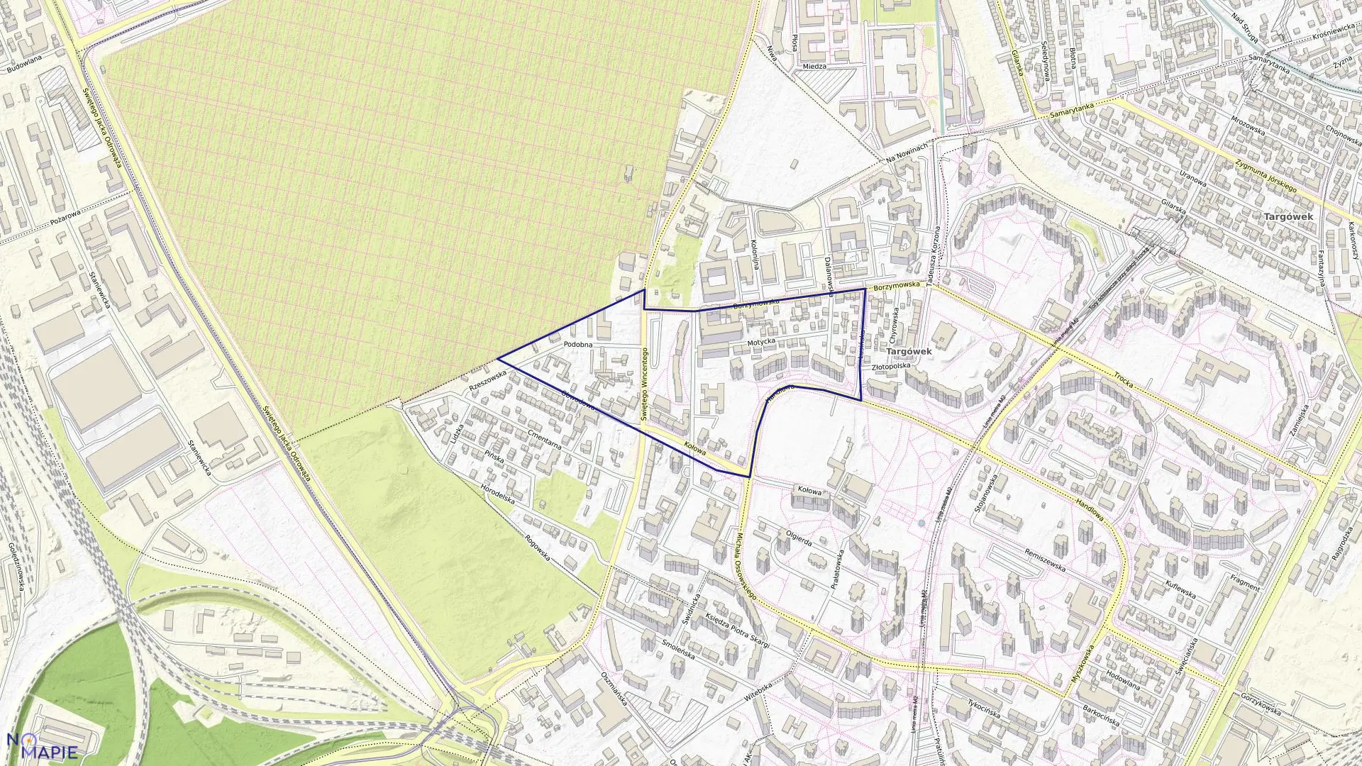 Mapa obrębu 4-10-04 w mieście Warszawa