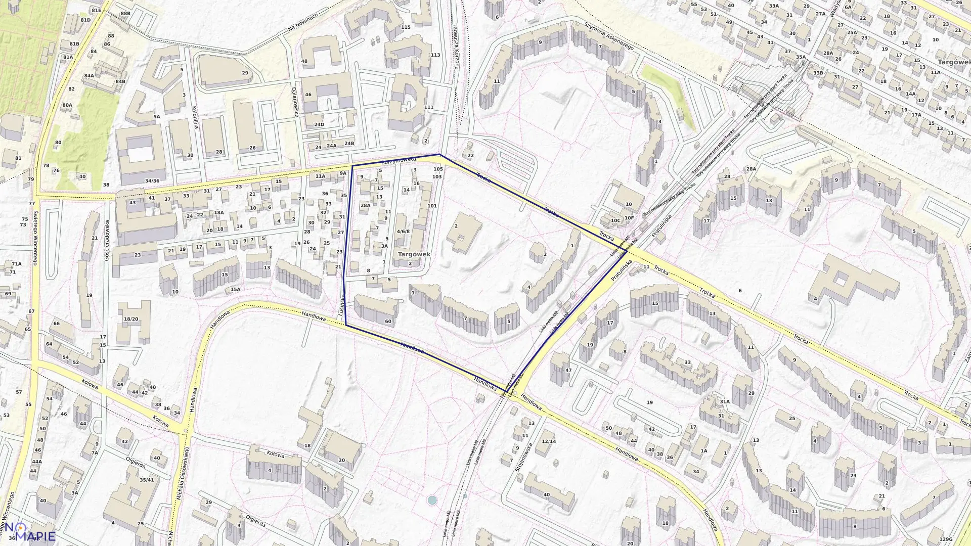 Mapa obrębu 4-10-05 w mieście Warszawa