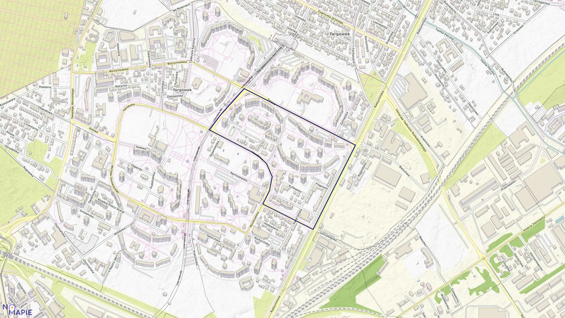 Mapa obrębu 4-10-06 w mieście Warszawa