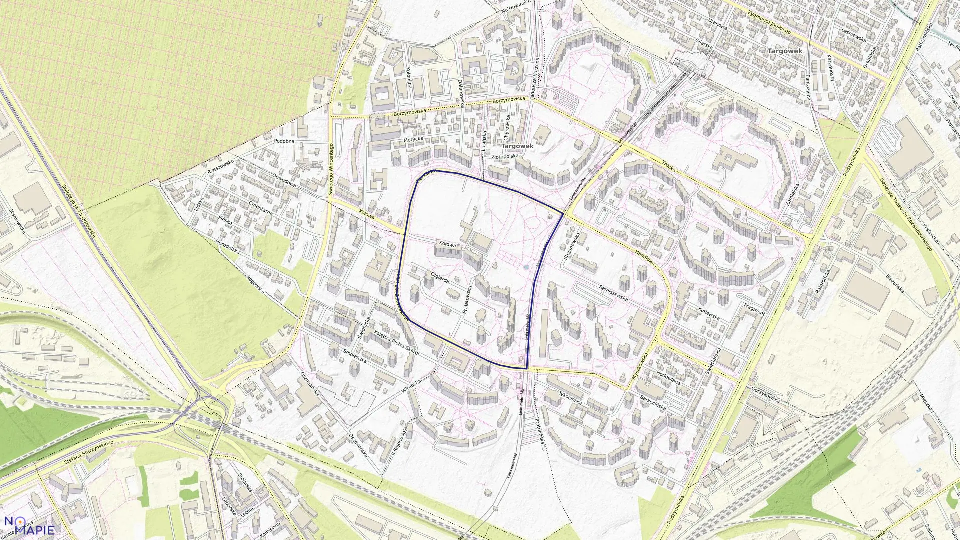 Mapa obrębu 4-10-09 w mieście Warszawa