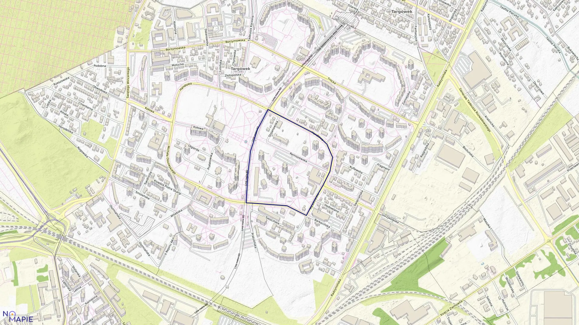 Mapa obrębu 4-10-10 w mieście Warszawa