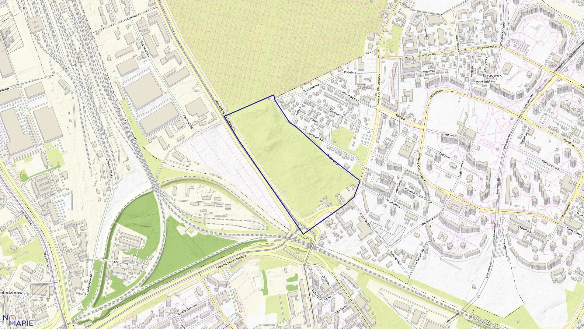 Mapa obrębu 4-10-11 w mieście Warszawa