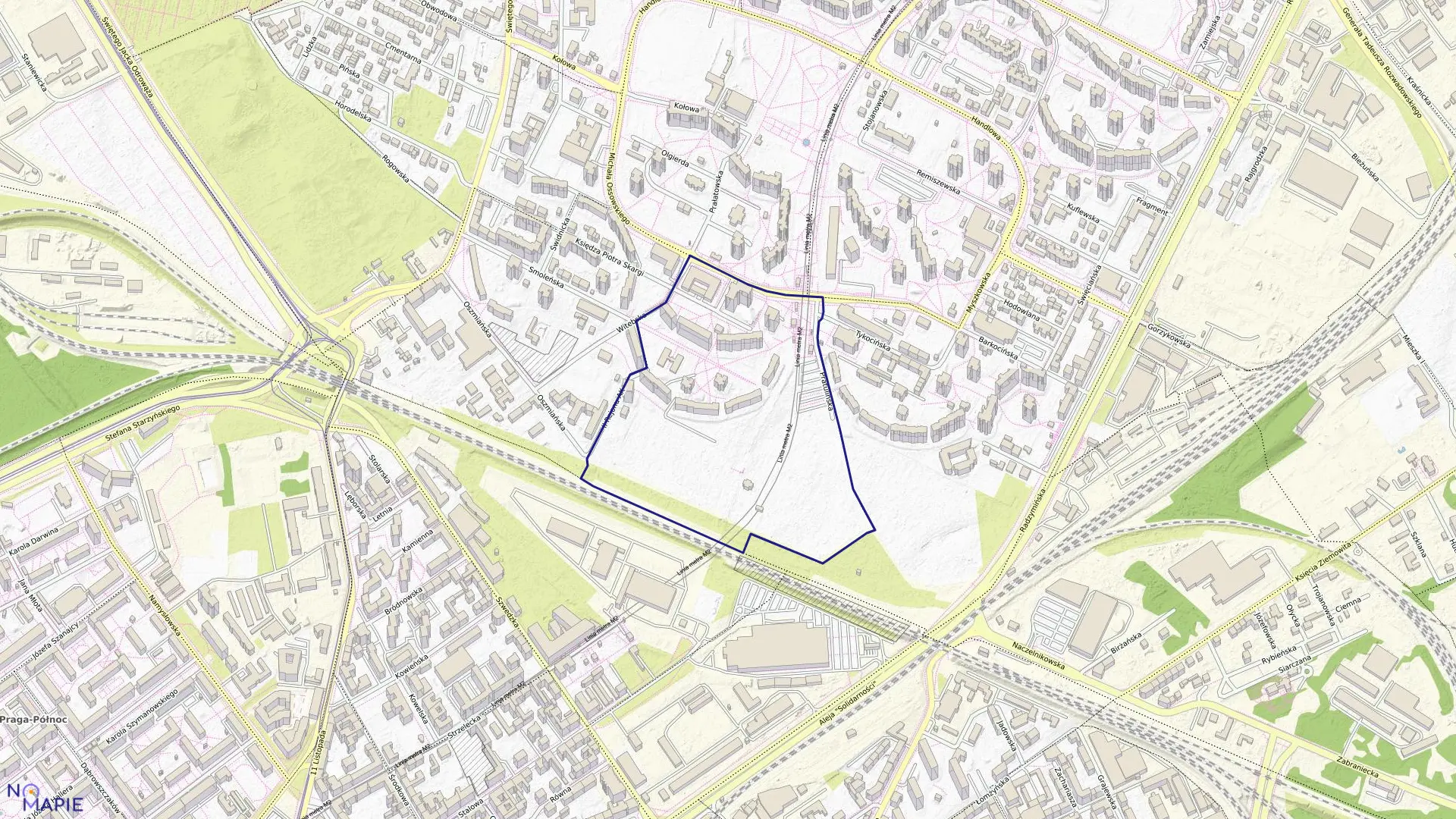 Mapa obrębu 4-10-13 w mieście Warszawa