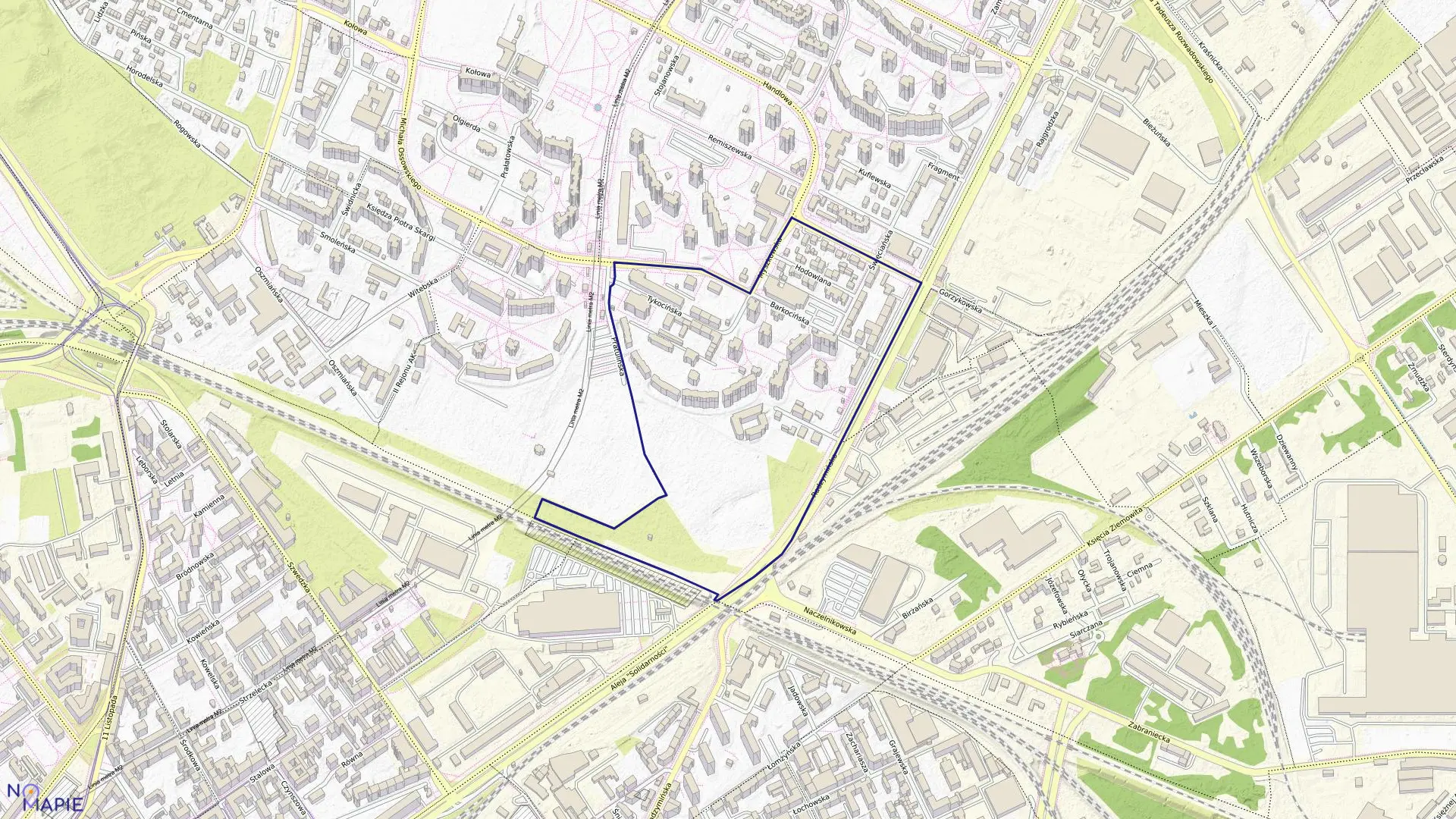 Mapa obrębu 4-10-14 w mieście Warszawa