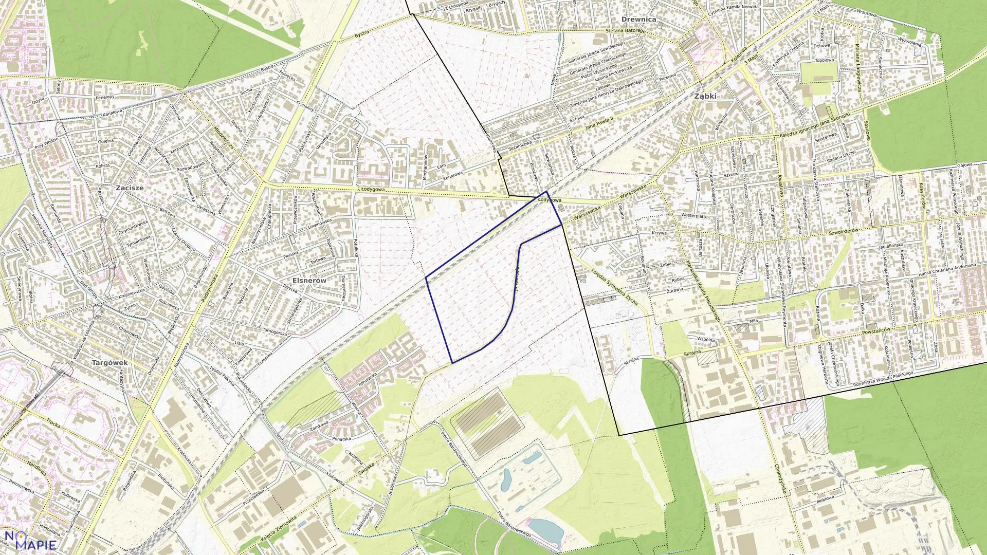 Mapa obrębu 4-11-01 w mieście Warszawa