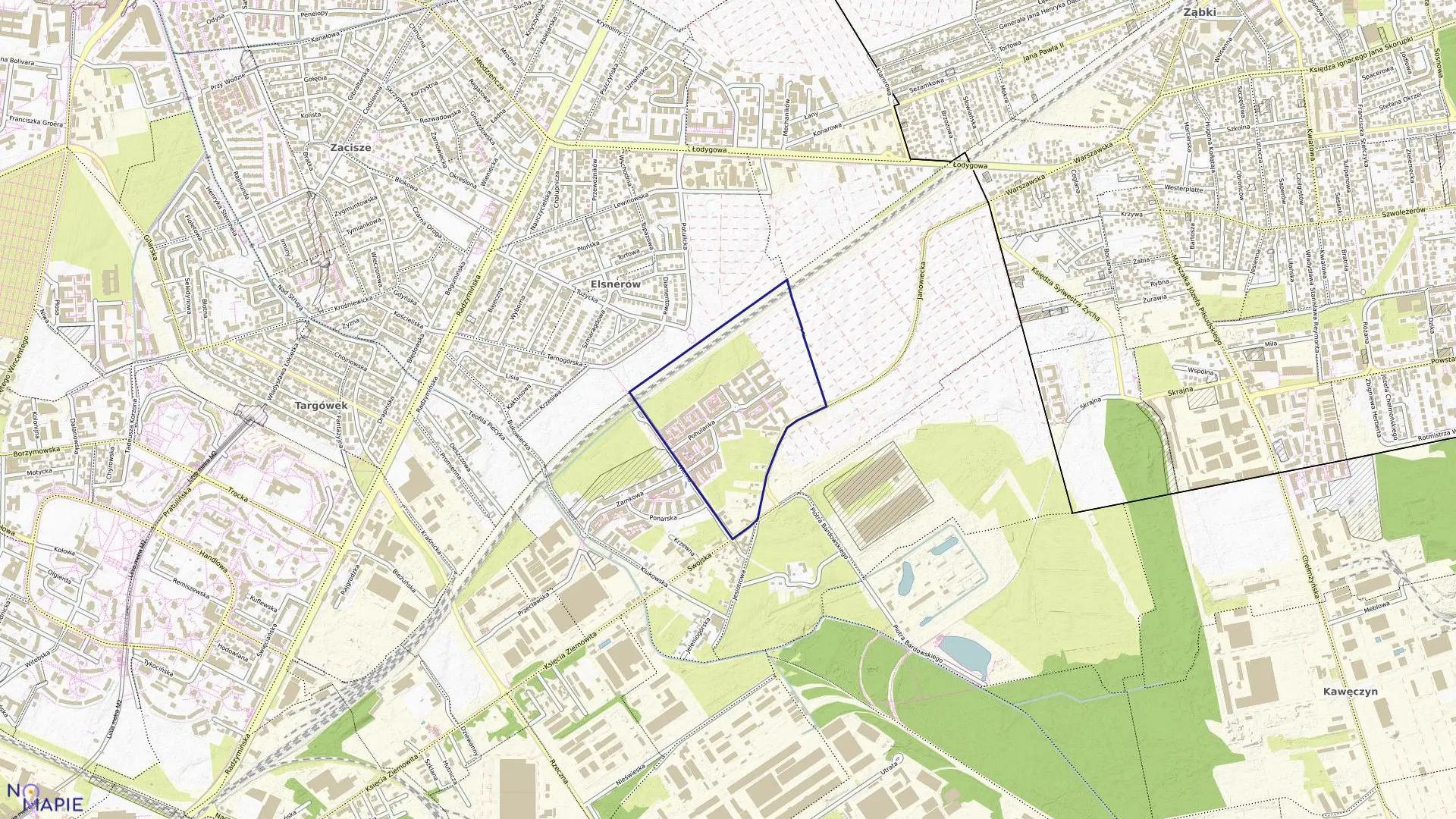 Mapa obrębu 4-11-02 w mieście Warszawa