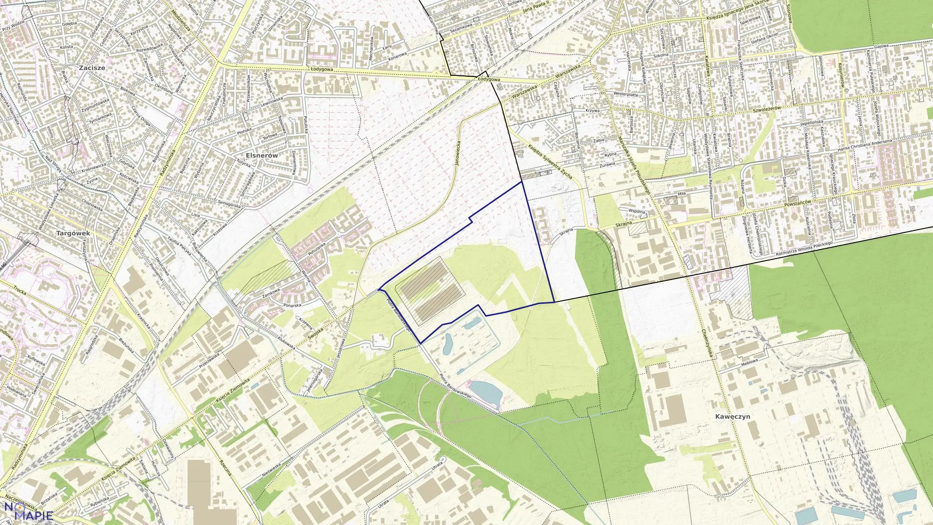 Mapa obrębu 4-11-04 w mieście Warszawa