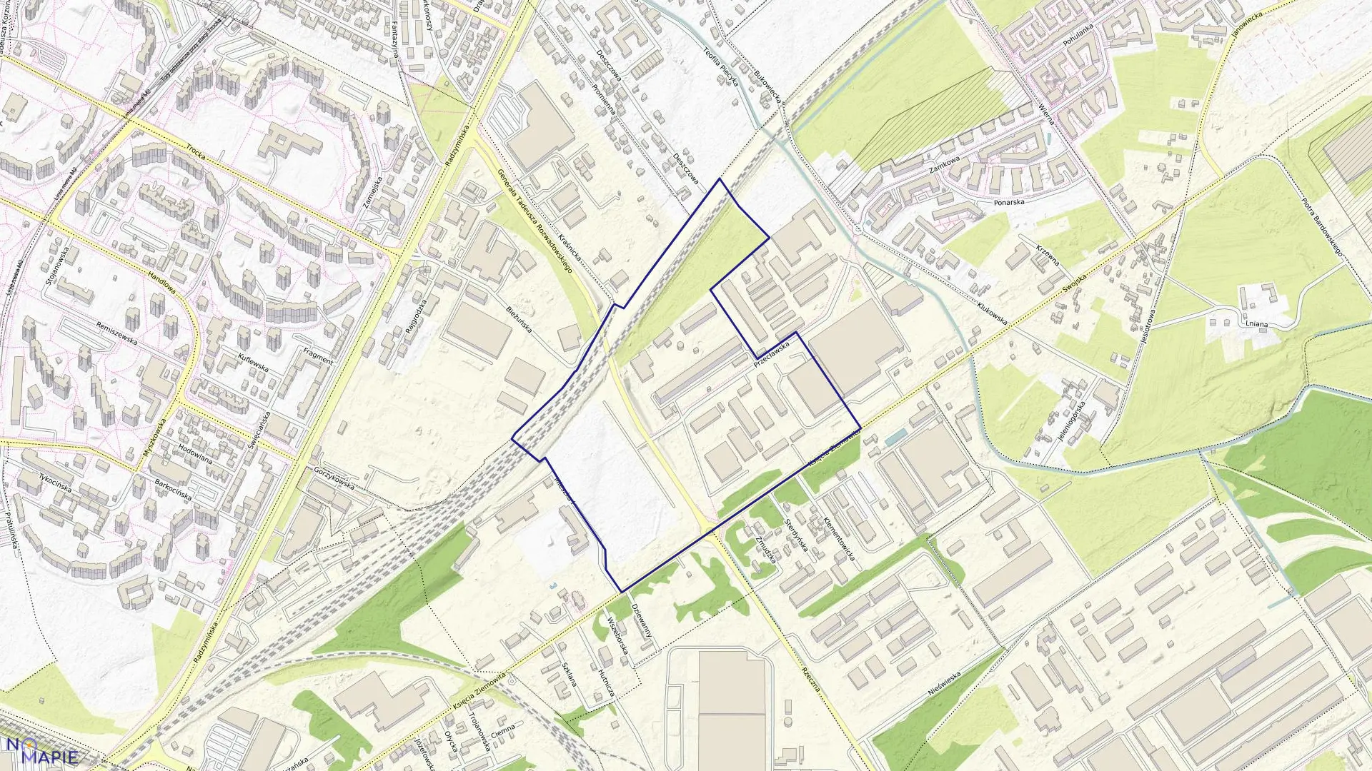 Mapa obrębu 4-11-10 w mieście Warszawa