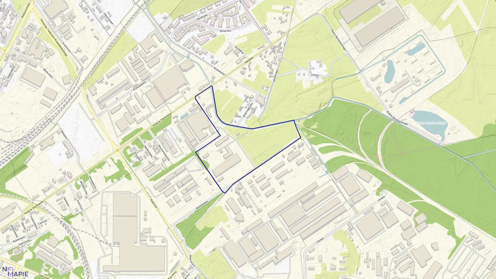 Mapa obrębu 4-11-12 w mieście Warszawa