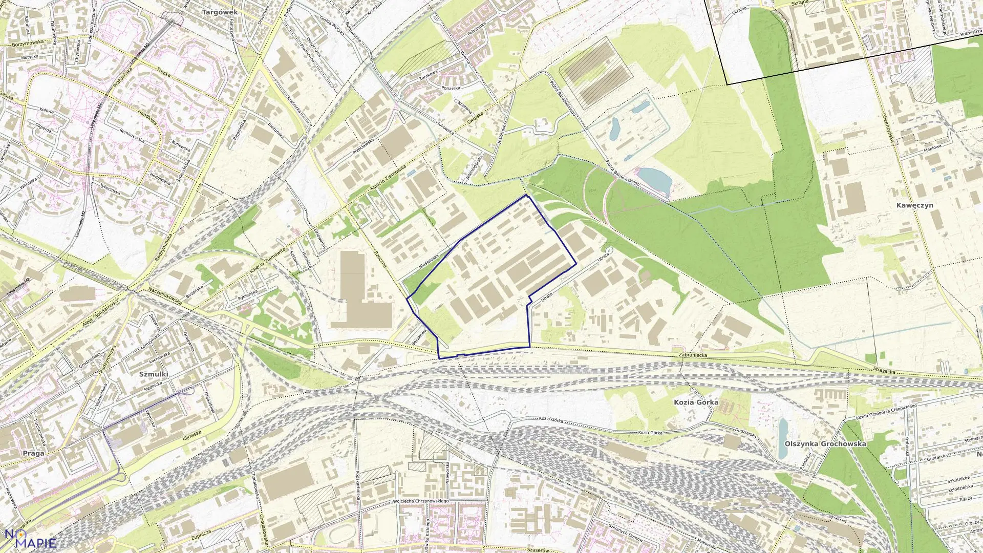 Mapa obrębu 4-11-13 w mieście Warszawa