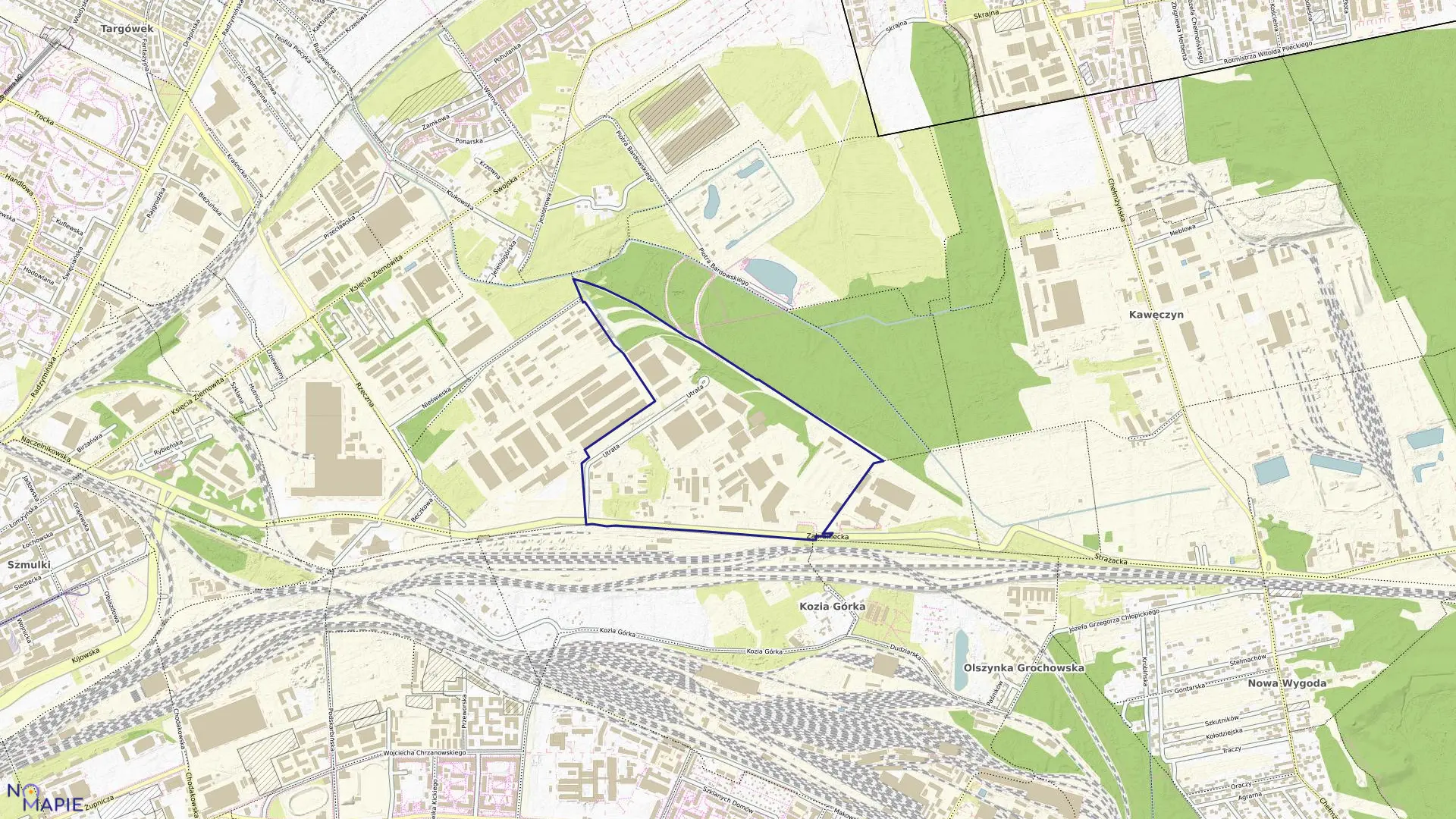 Mapa obrębu 4-11-14 w mieście Warszawa