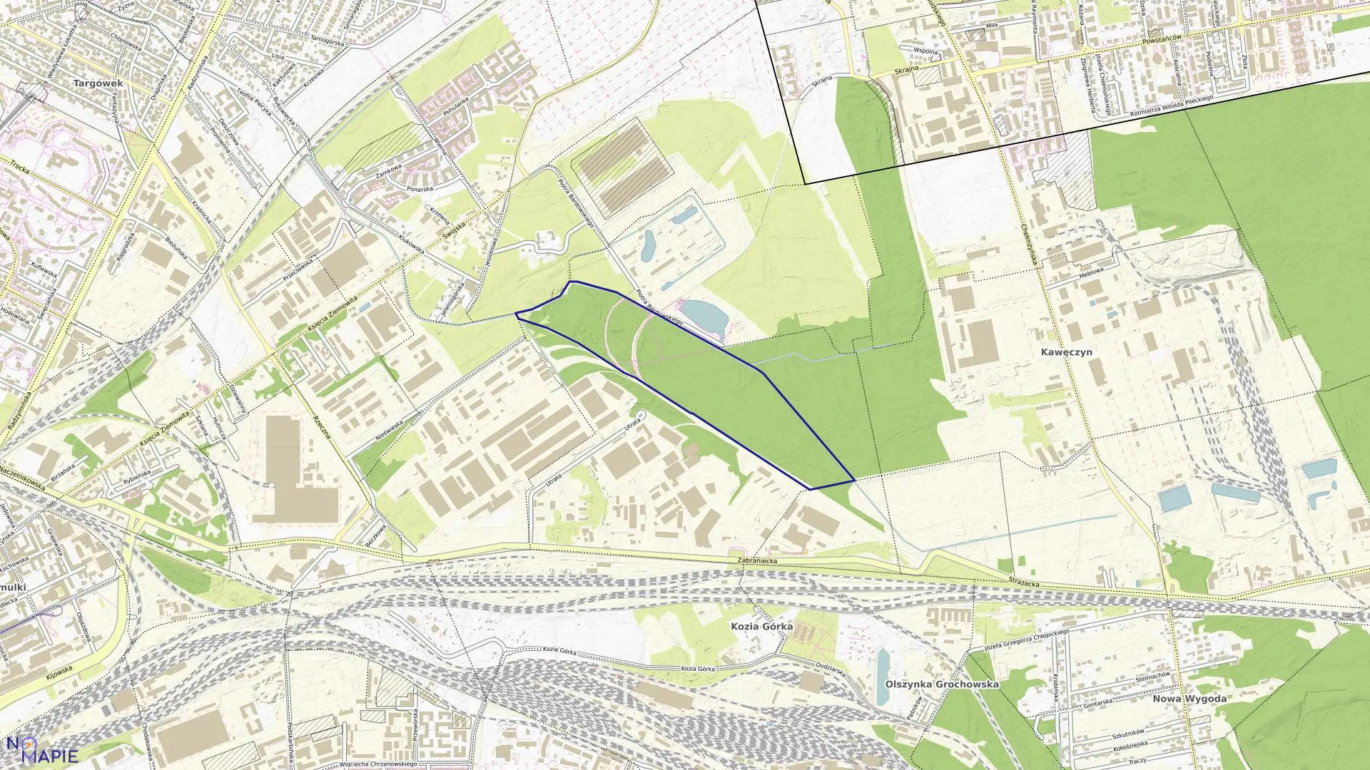 Mapa obrębu 4-11-15 w mieście Warszawa