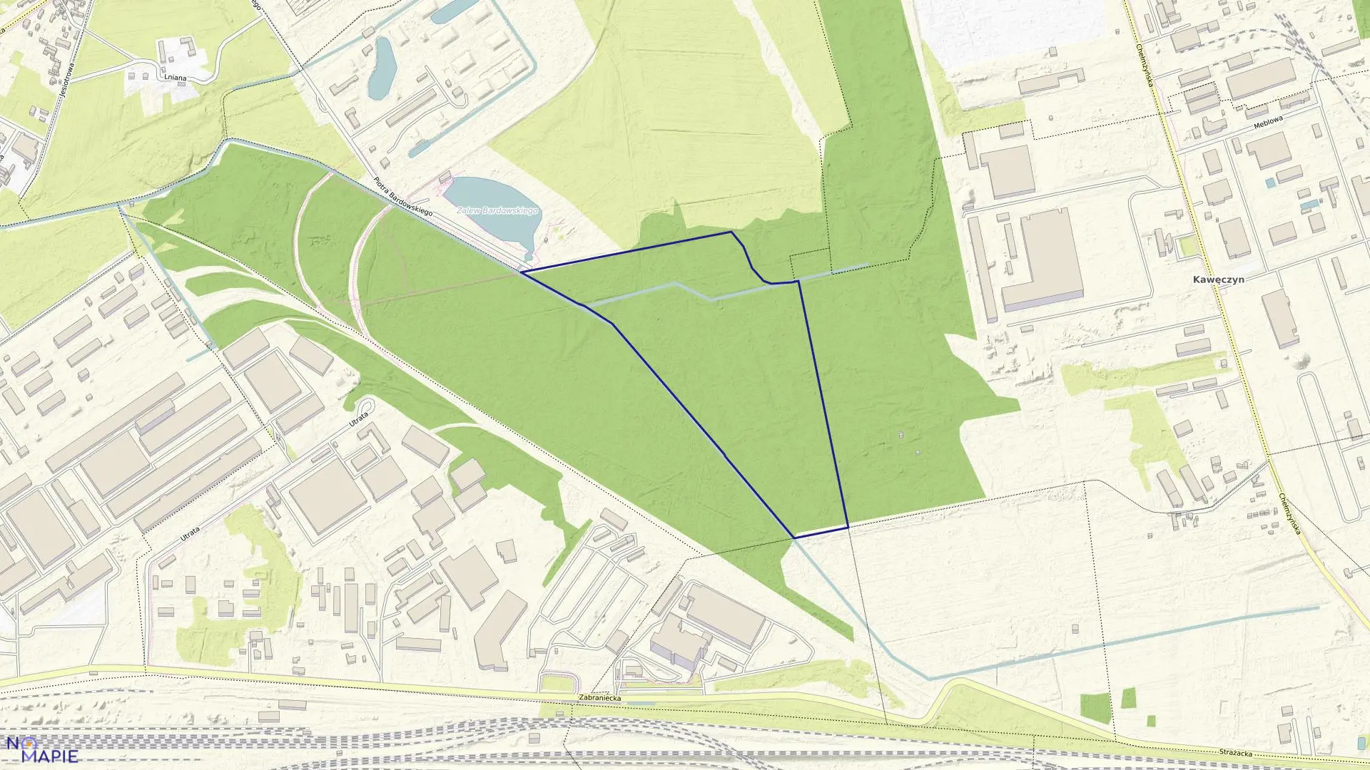 Mapa obrębu 4-11-16 w mieście Warszawa