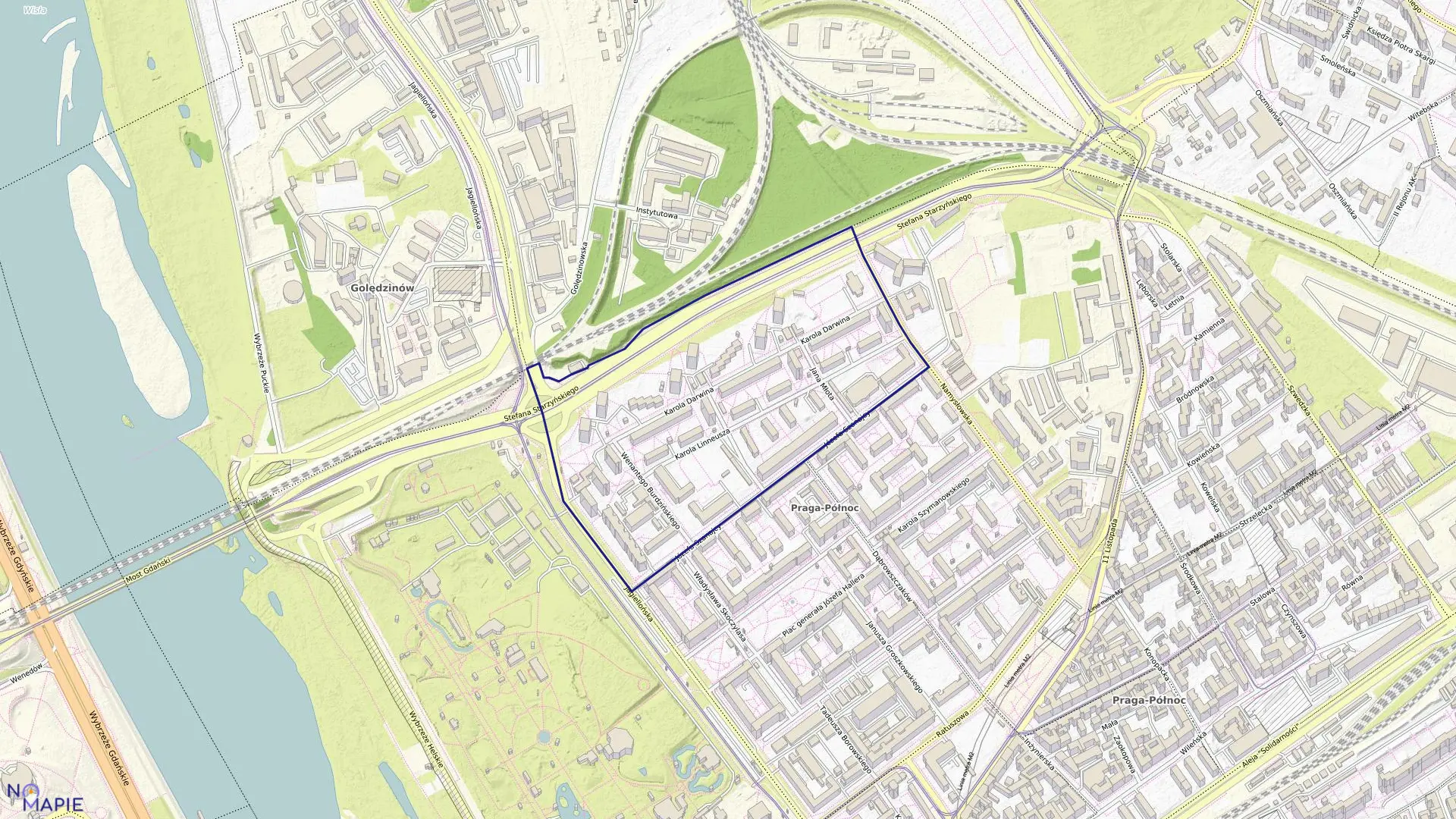 Mapa obrębu 4-12-01 w mieście Warszawa