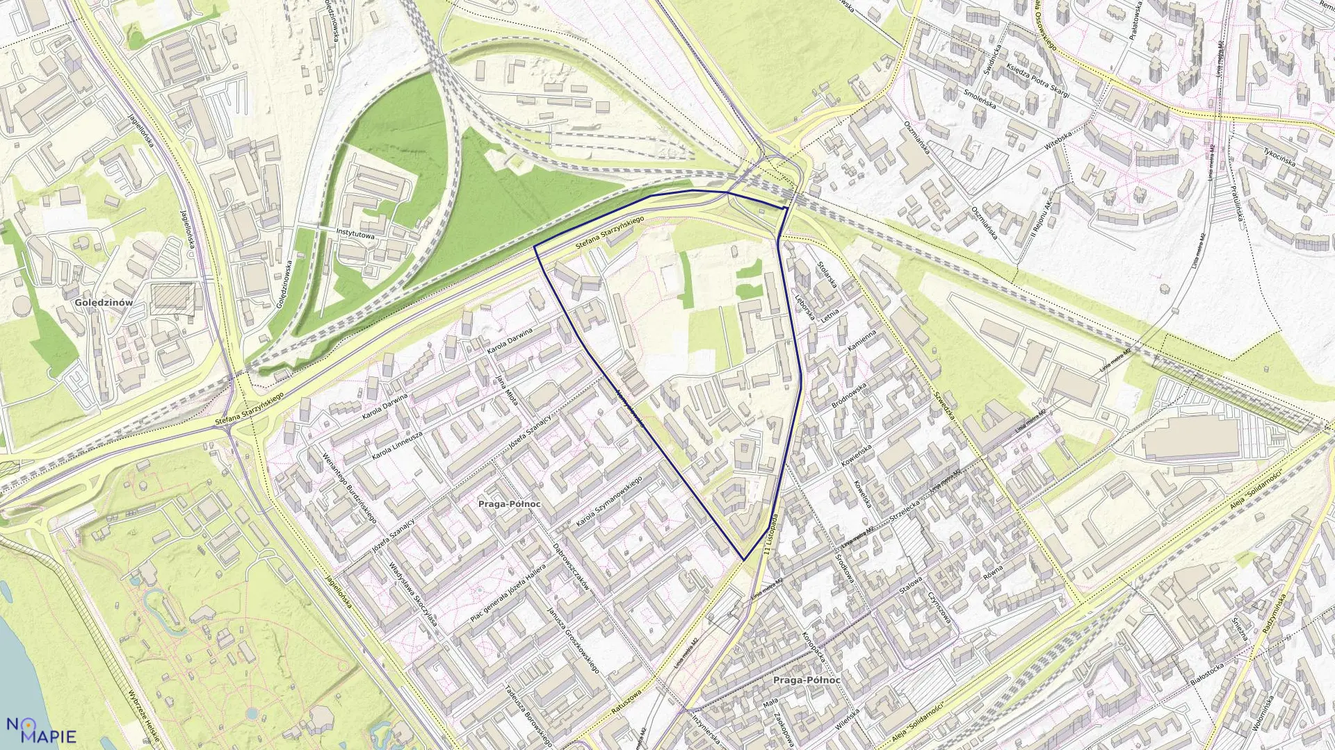 Mapa obrębu 4-12-02 w mieście Warszawa